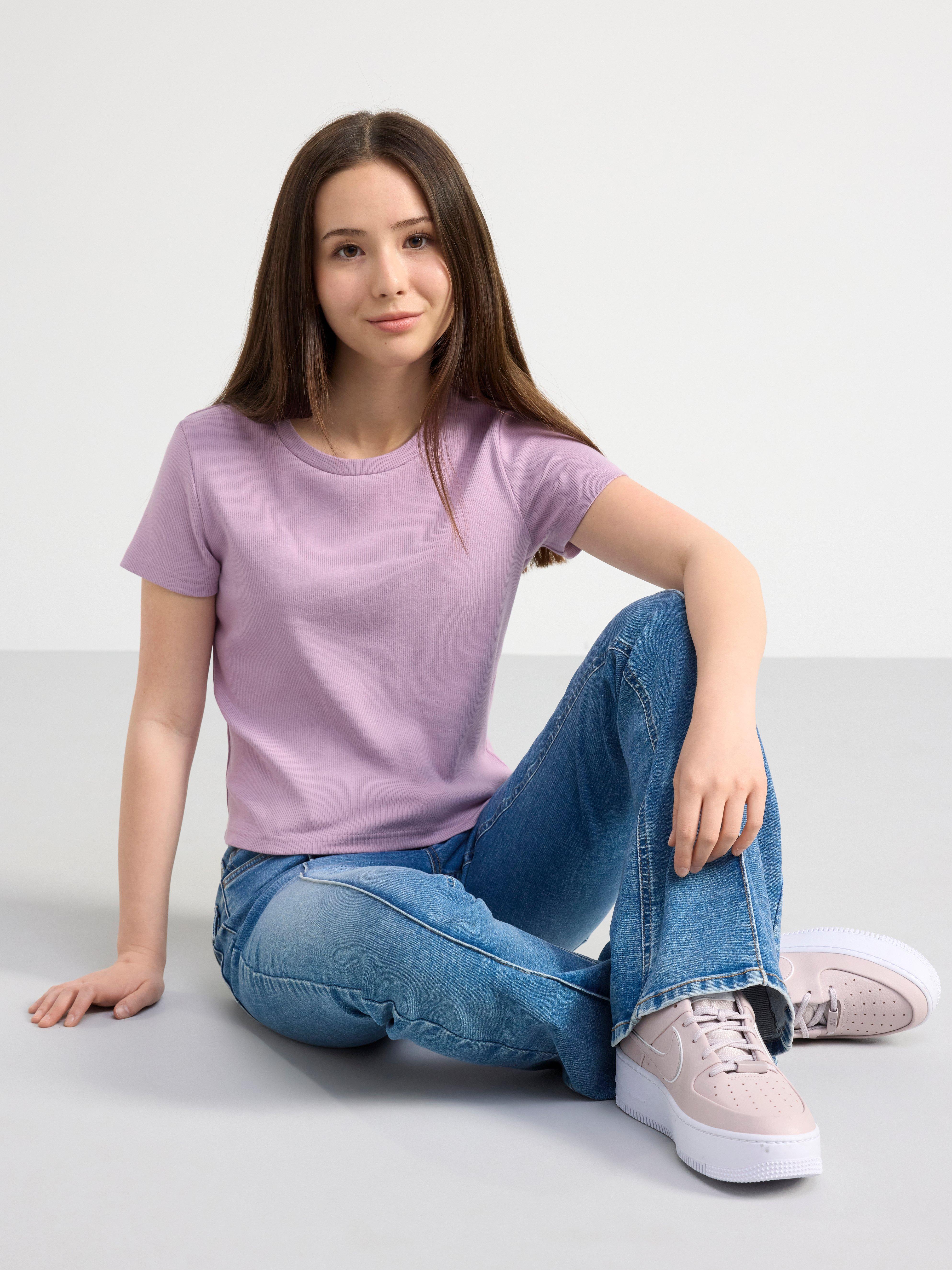 Ribbed cropped top Light Lilac