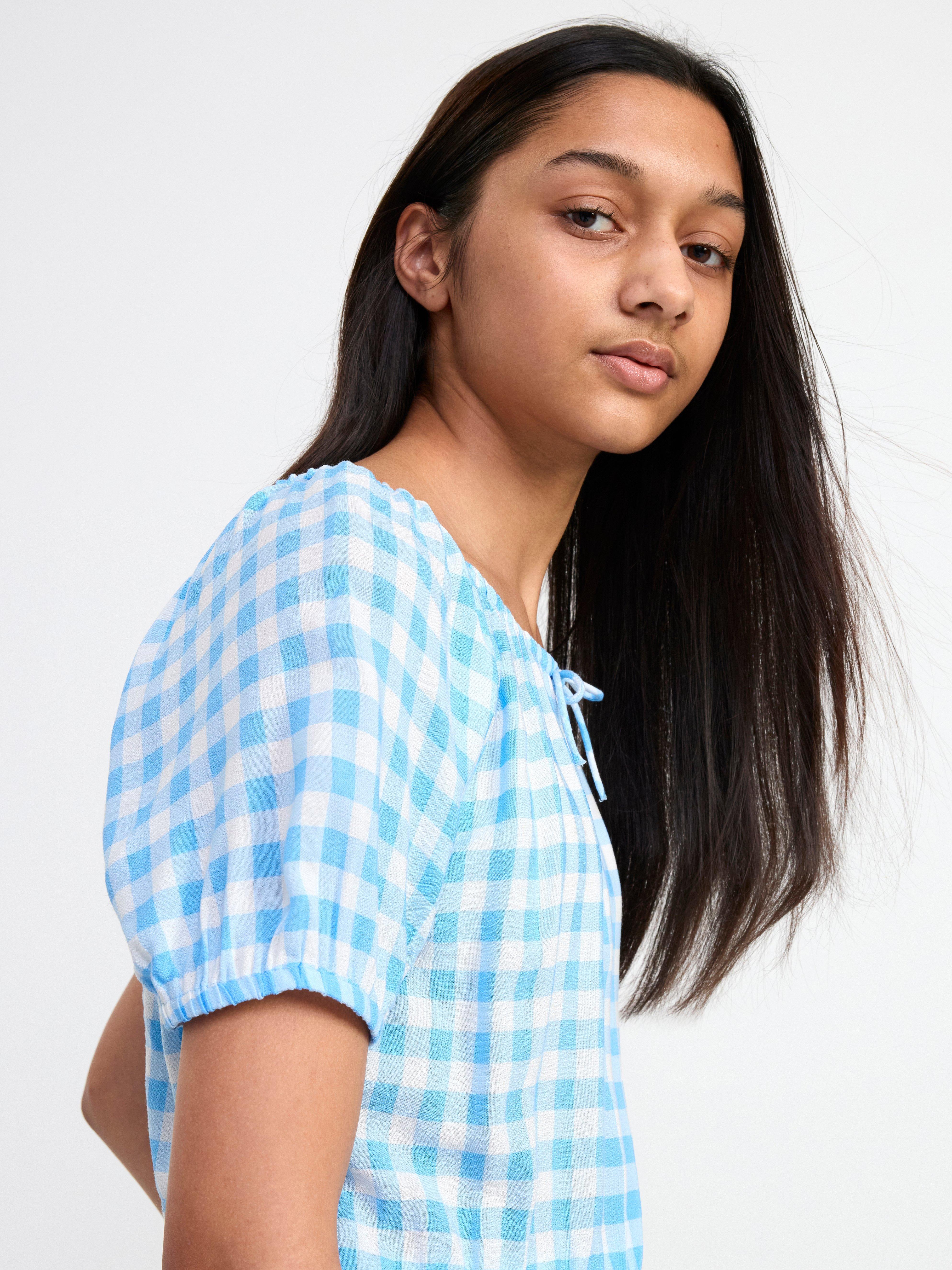 Puff sleeve blouse Light Dusty Blue