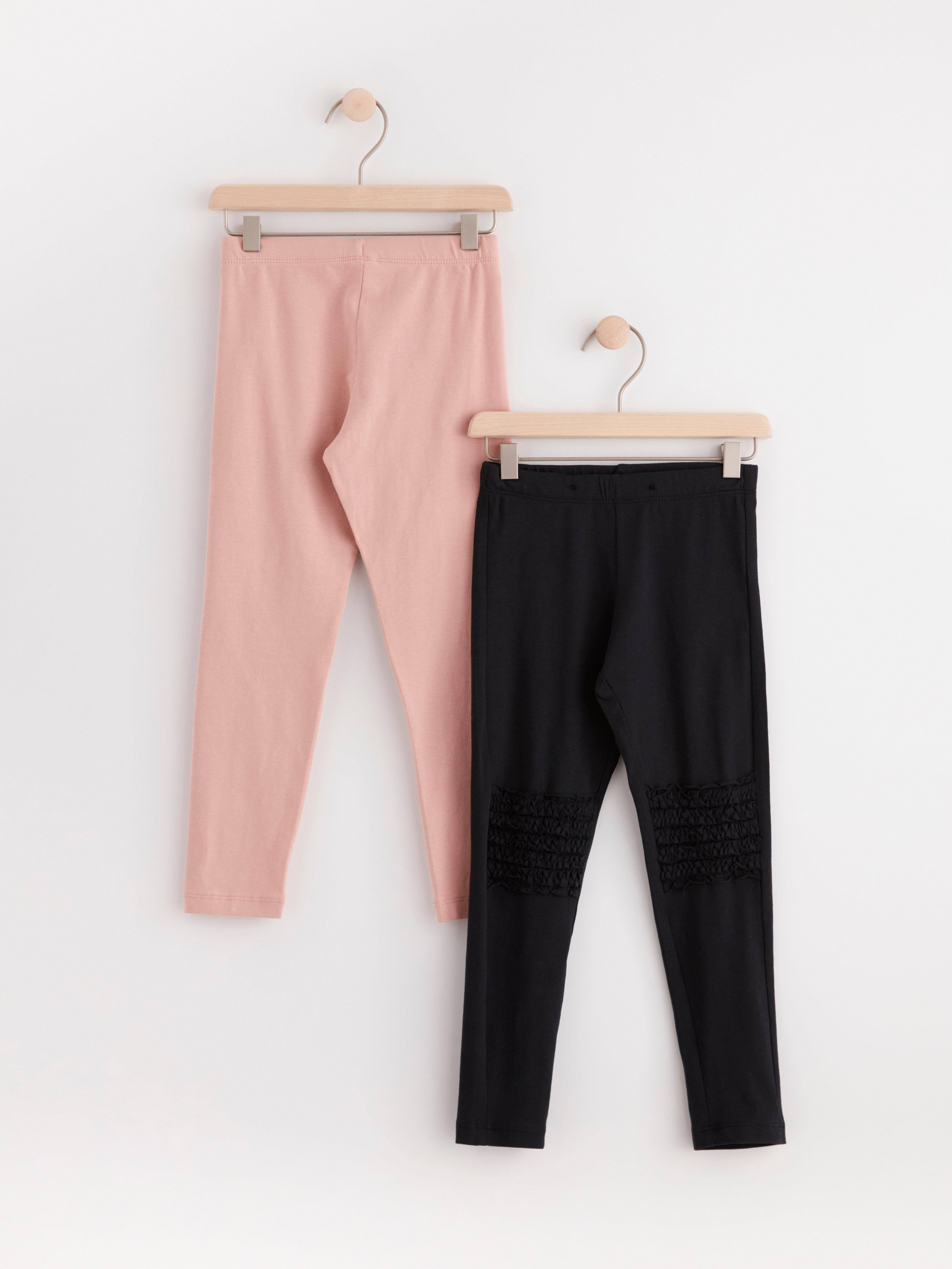 2-pack Leggings with frill Dusty Pink