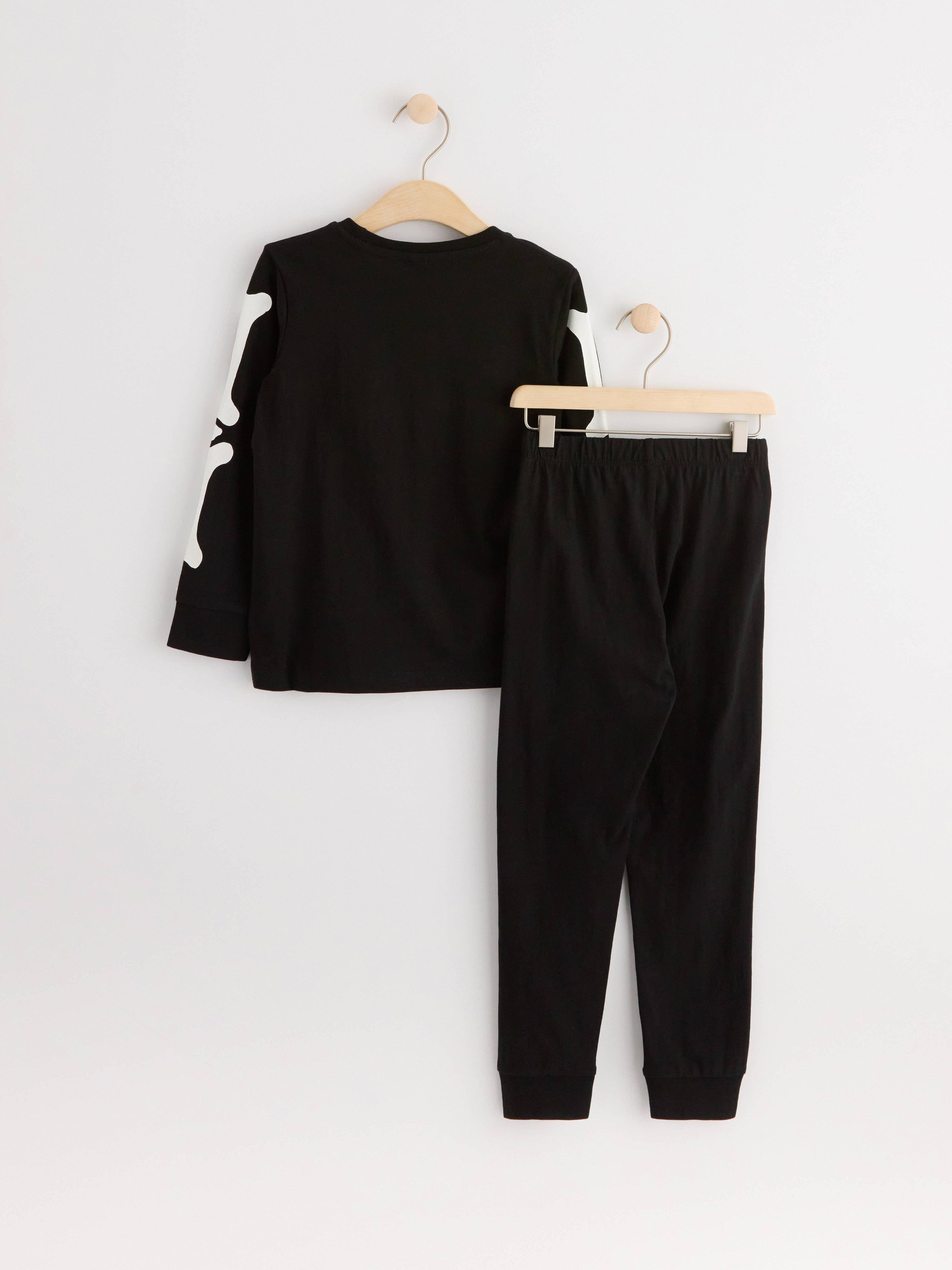 Pyjama set with halloween print Black