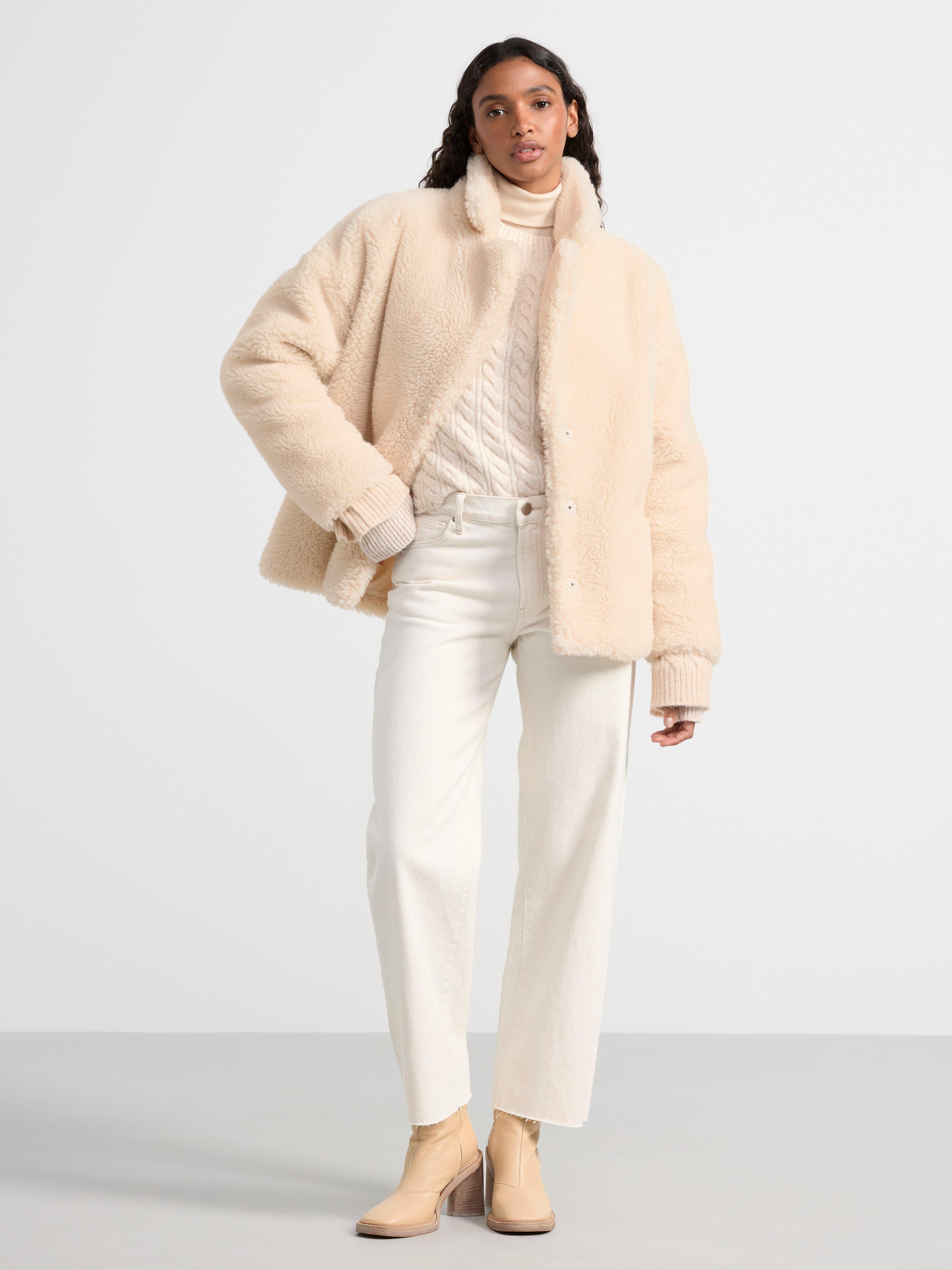 Fluffy pile jacket Light Beige