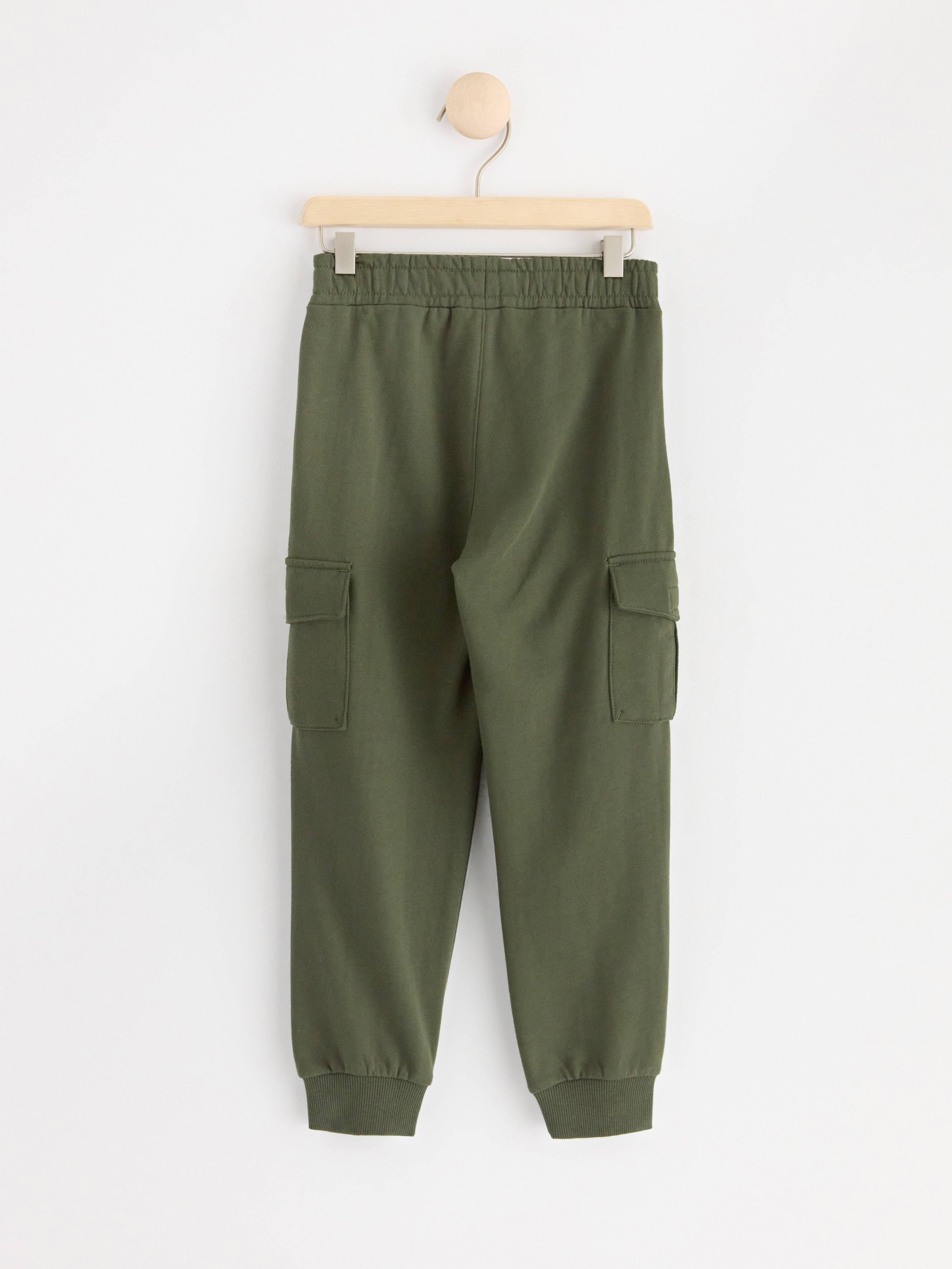 Joggers with brushed inside Dark Khaki Green