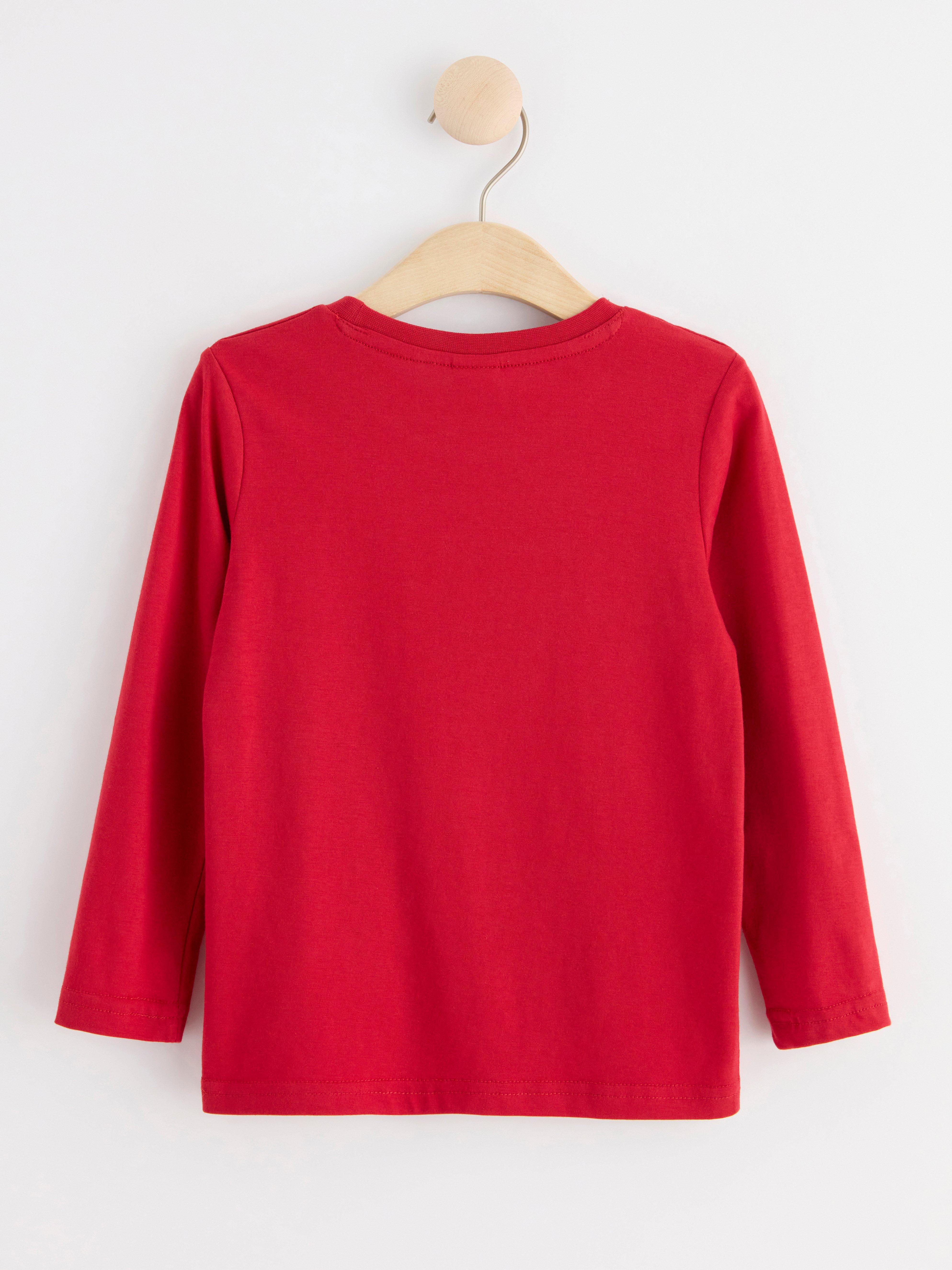 Long sleeve top with print Dark Red
