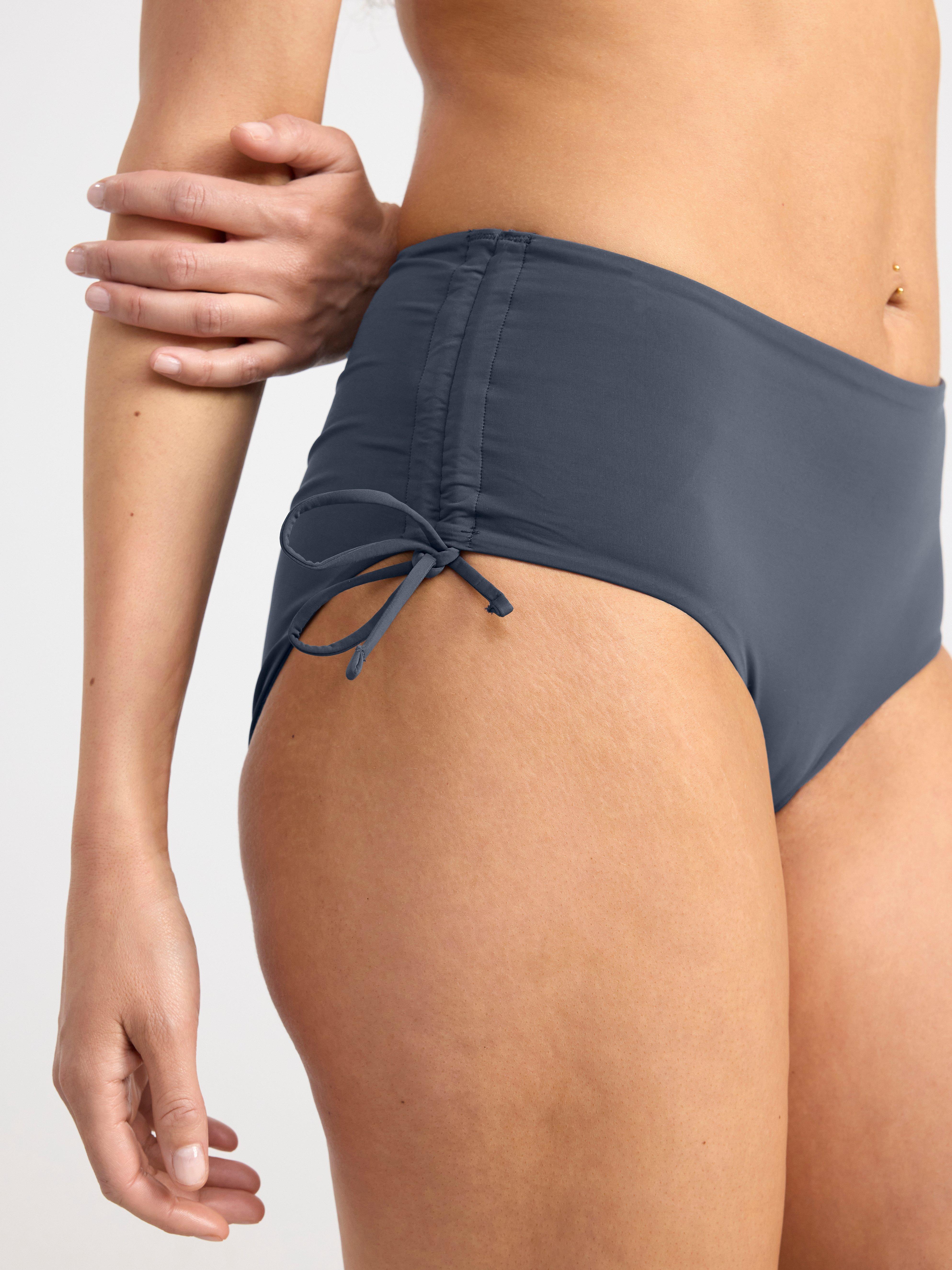 Midi waist bikini bottoms with tie details Dark Blue