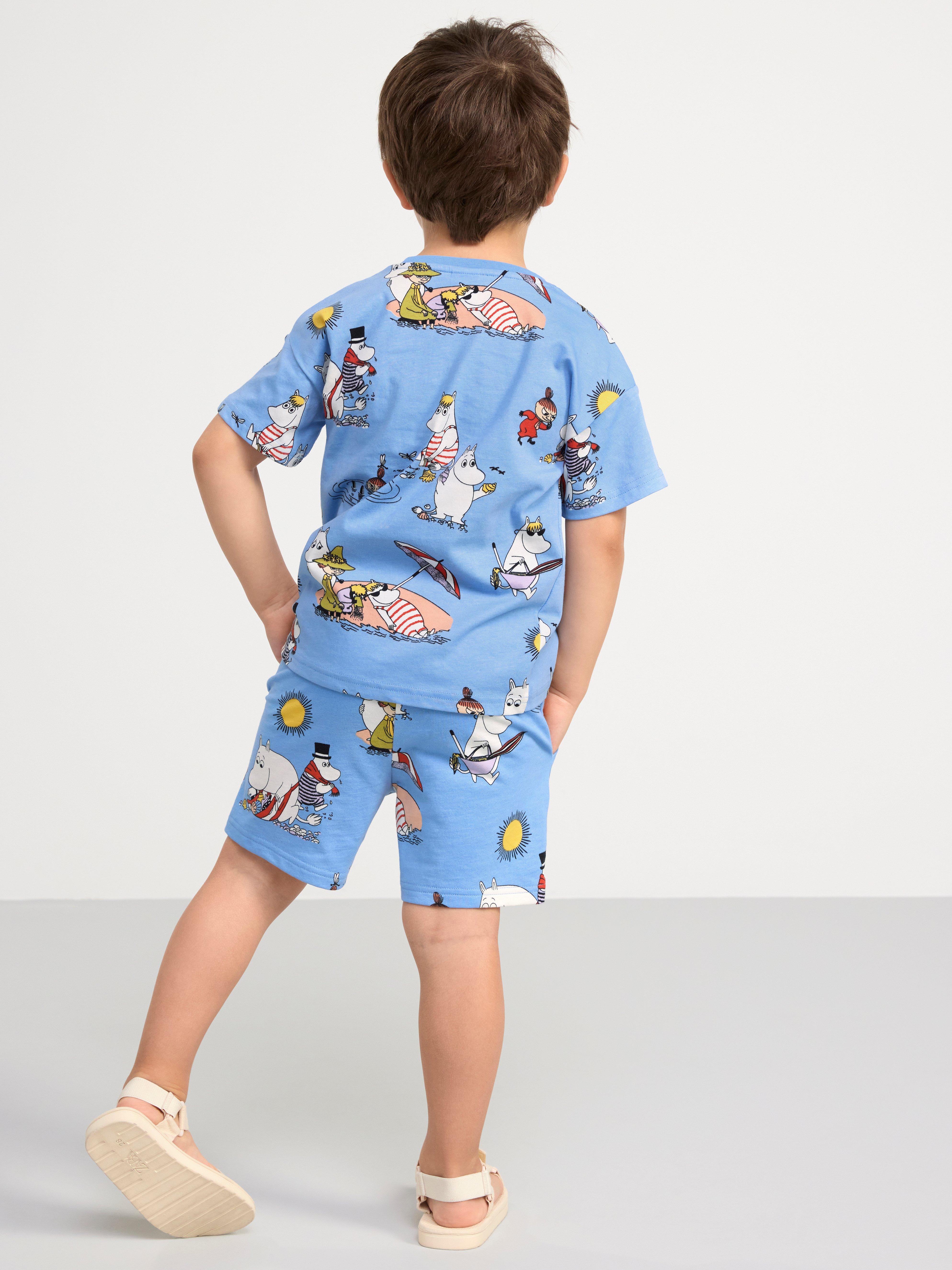 Set with Moomin print Lt Dusty Blue
