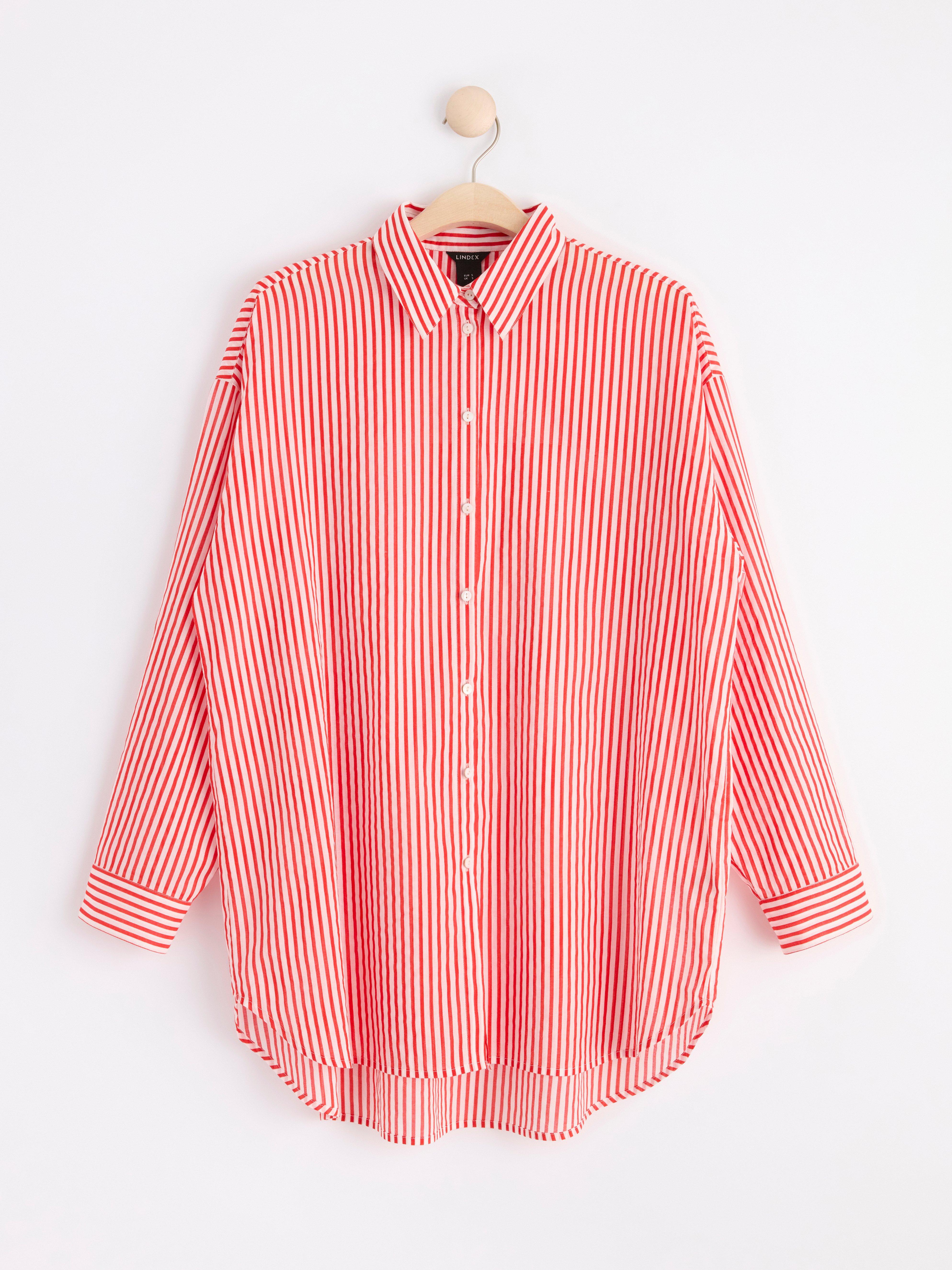 Long sleeve cotton shirt Red