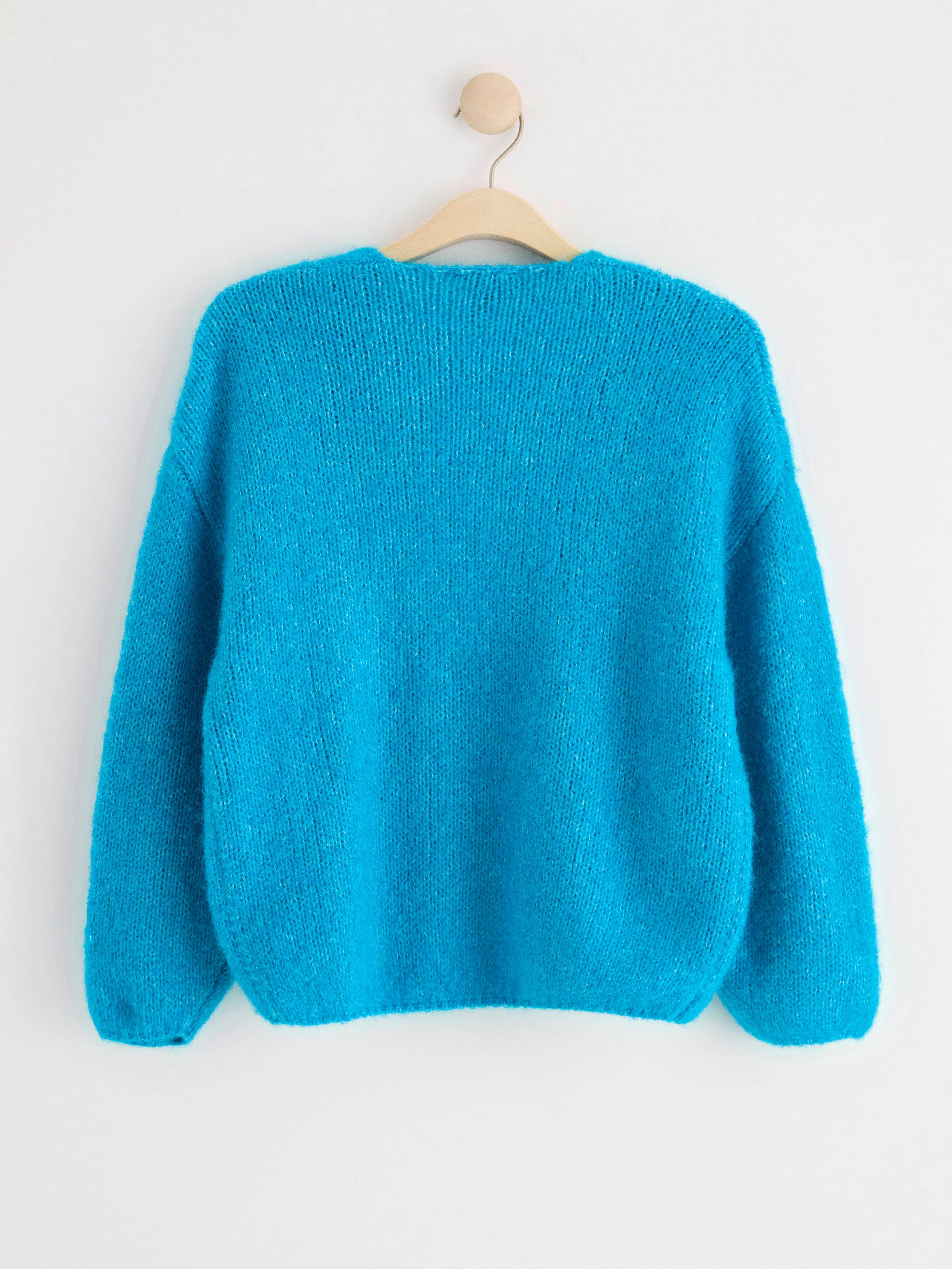 Knitted cardigan turqoise