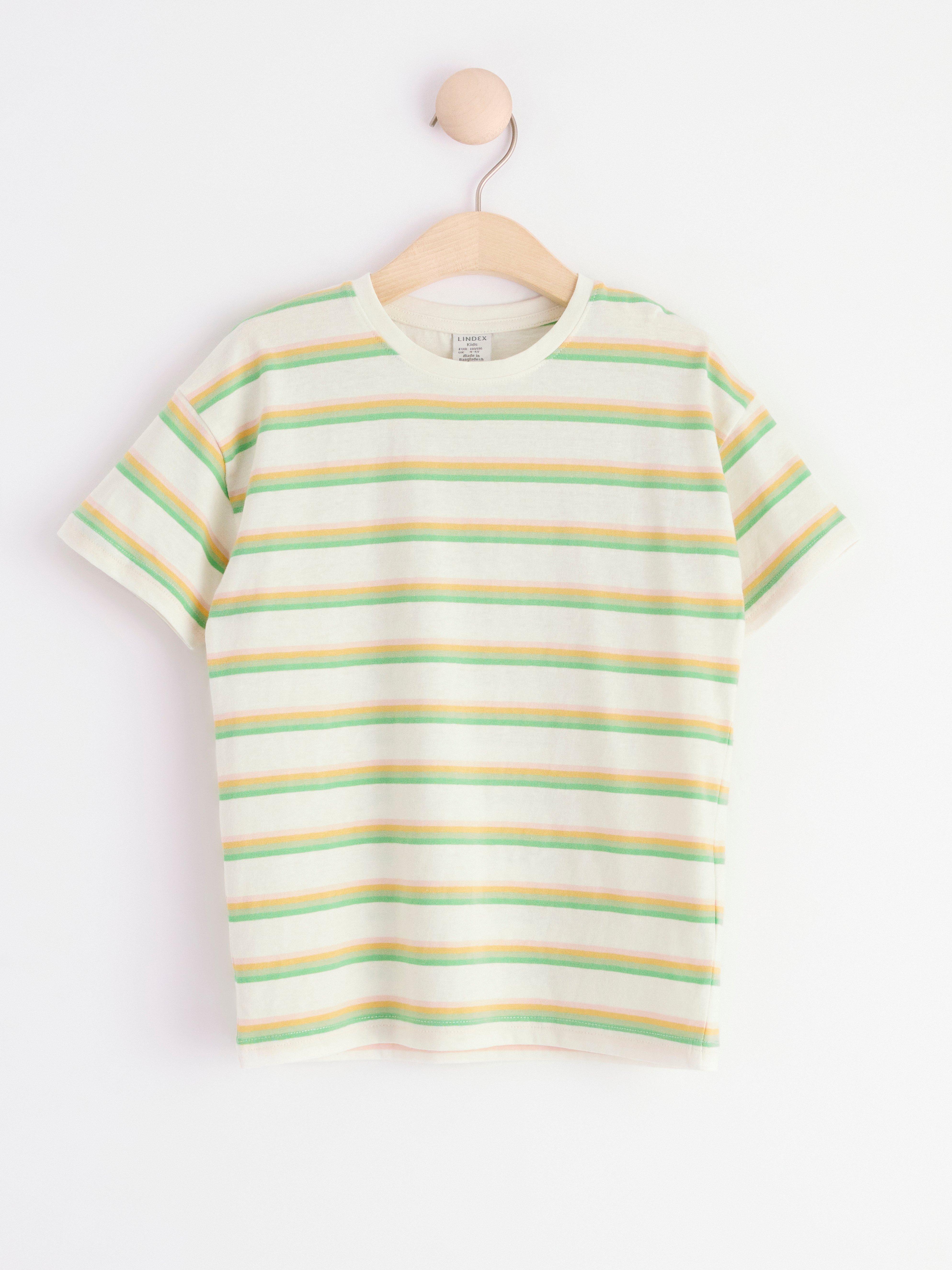 Striped oversized t-shirt Light Dusty White