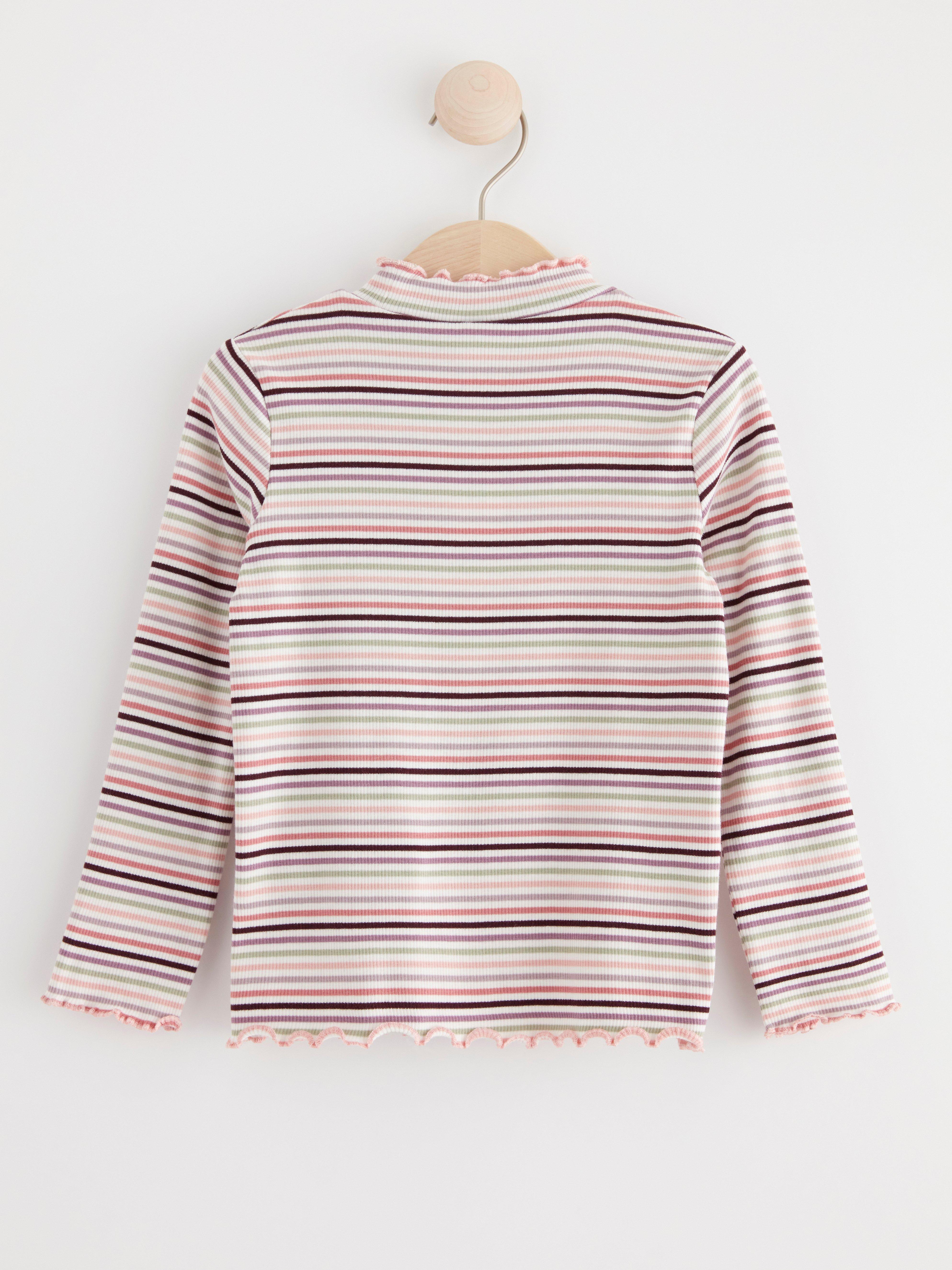 Long sleeve top in ribbed jersey Light Dusty White
