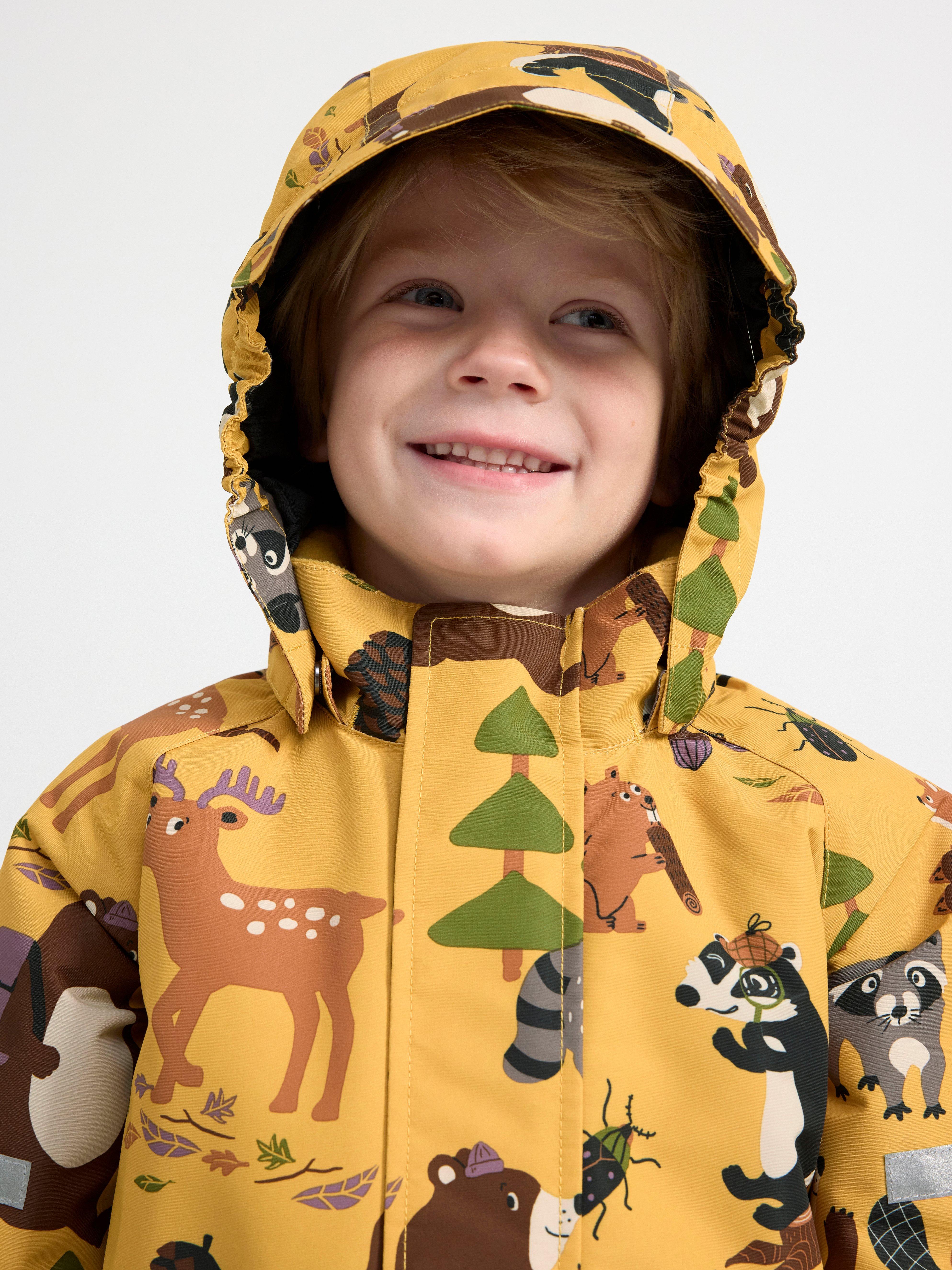 FIX Overall with animal print waterproof Dusty Yellow
