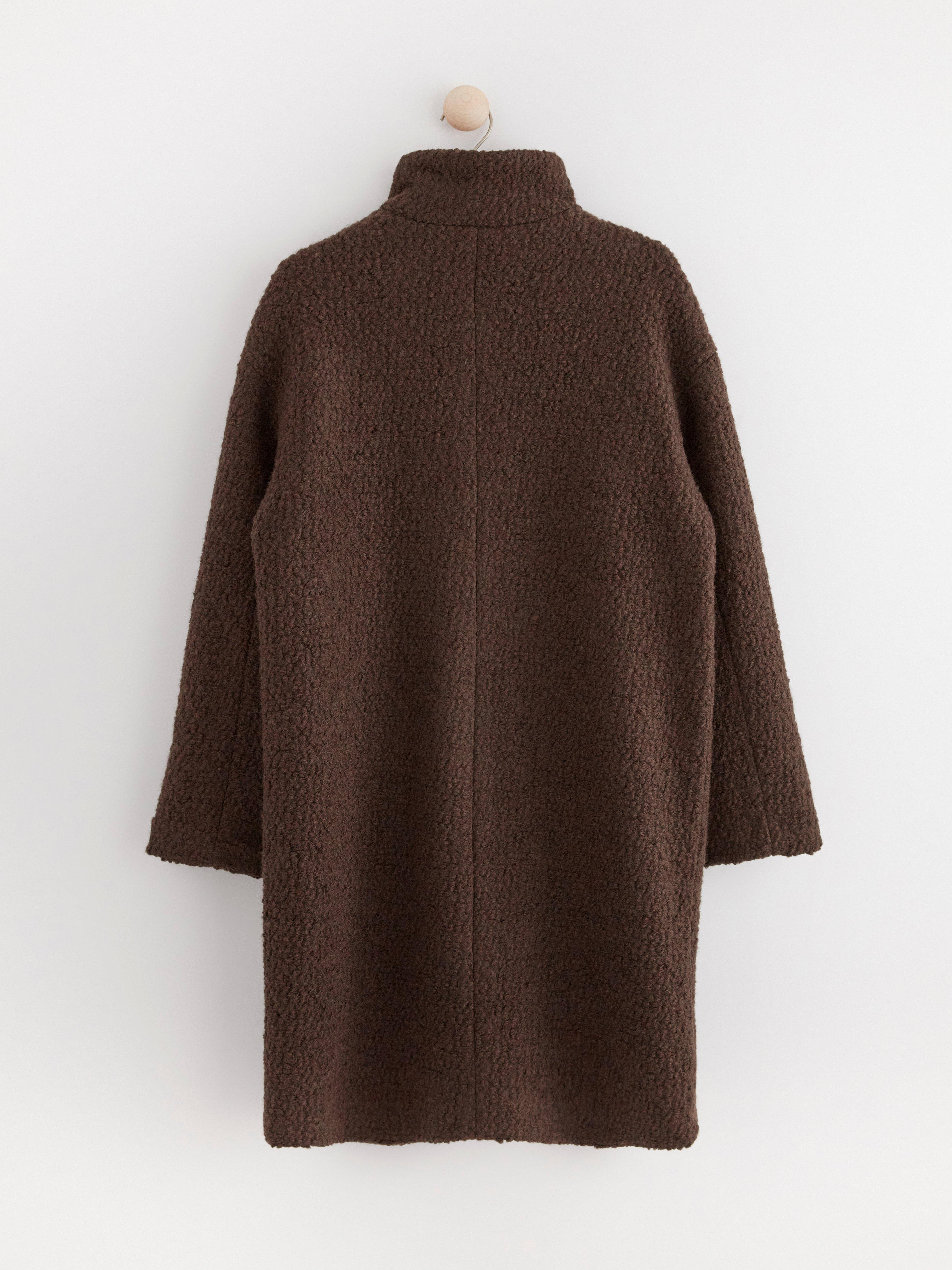 Coat in wool blend Dark Brown