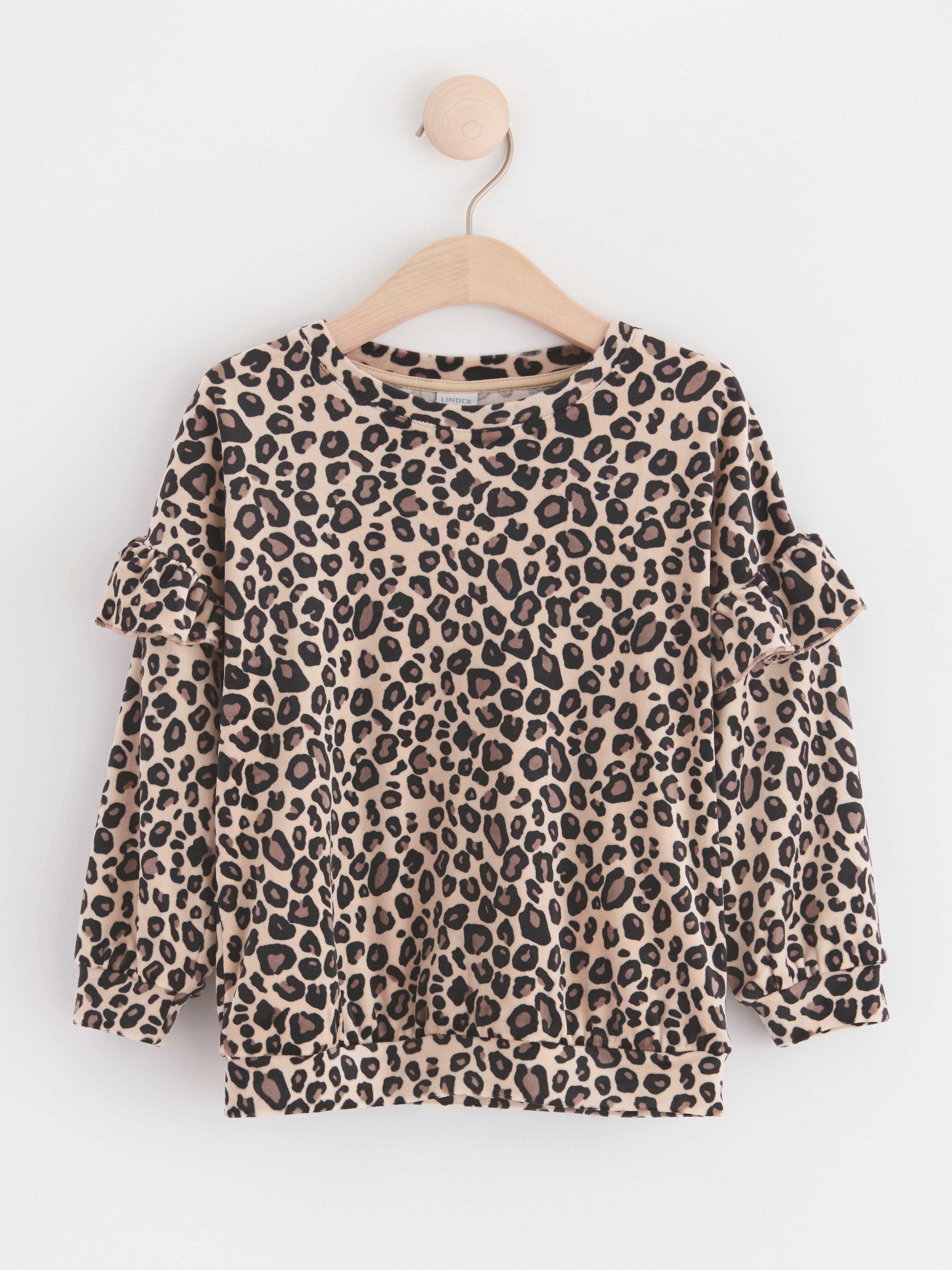 Velour jumper with pattern Light Beige