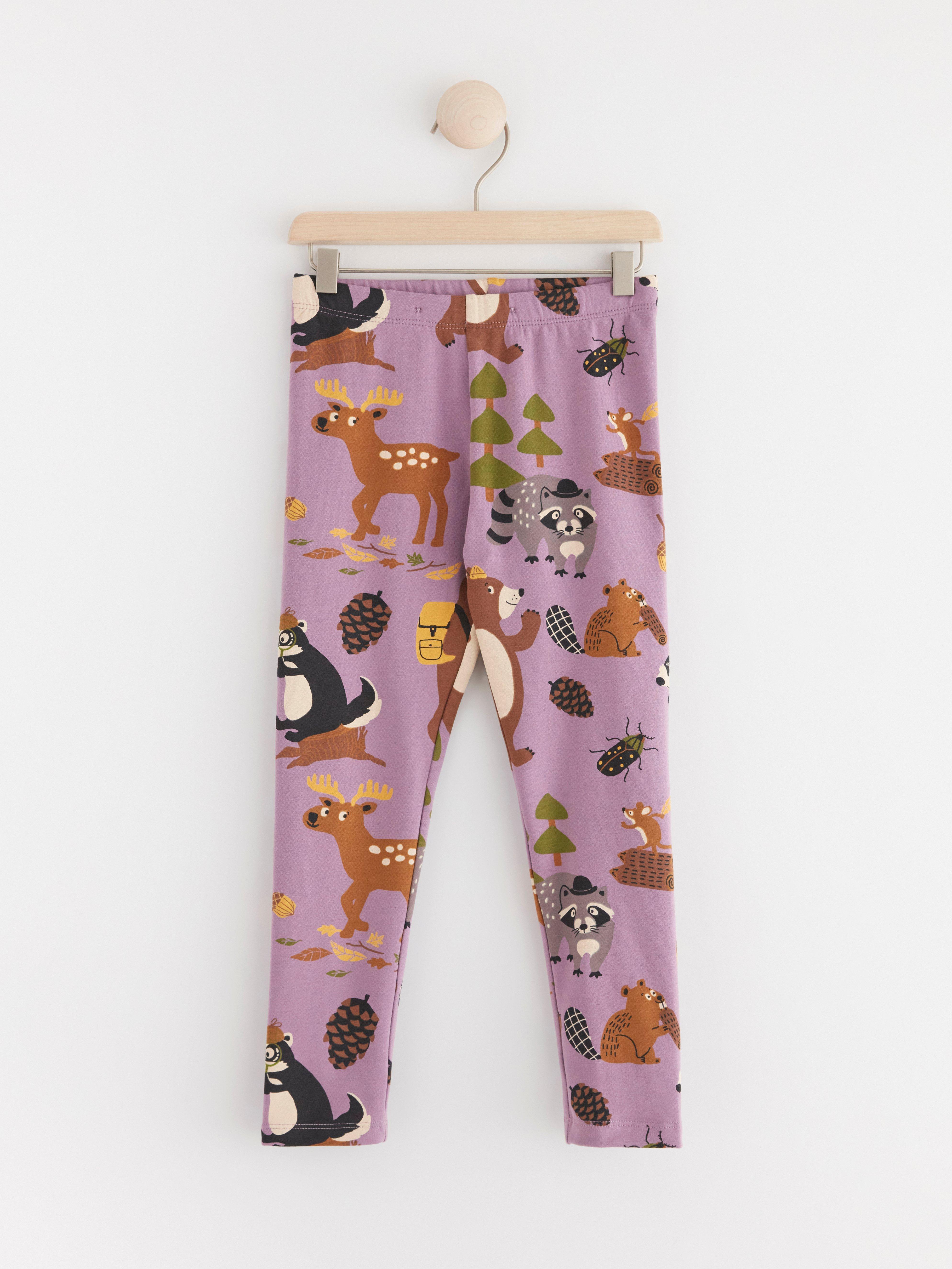 Leggings with animal print Light Dusty Lilac