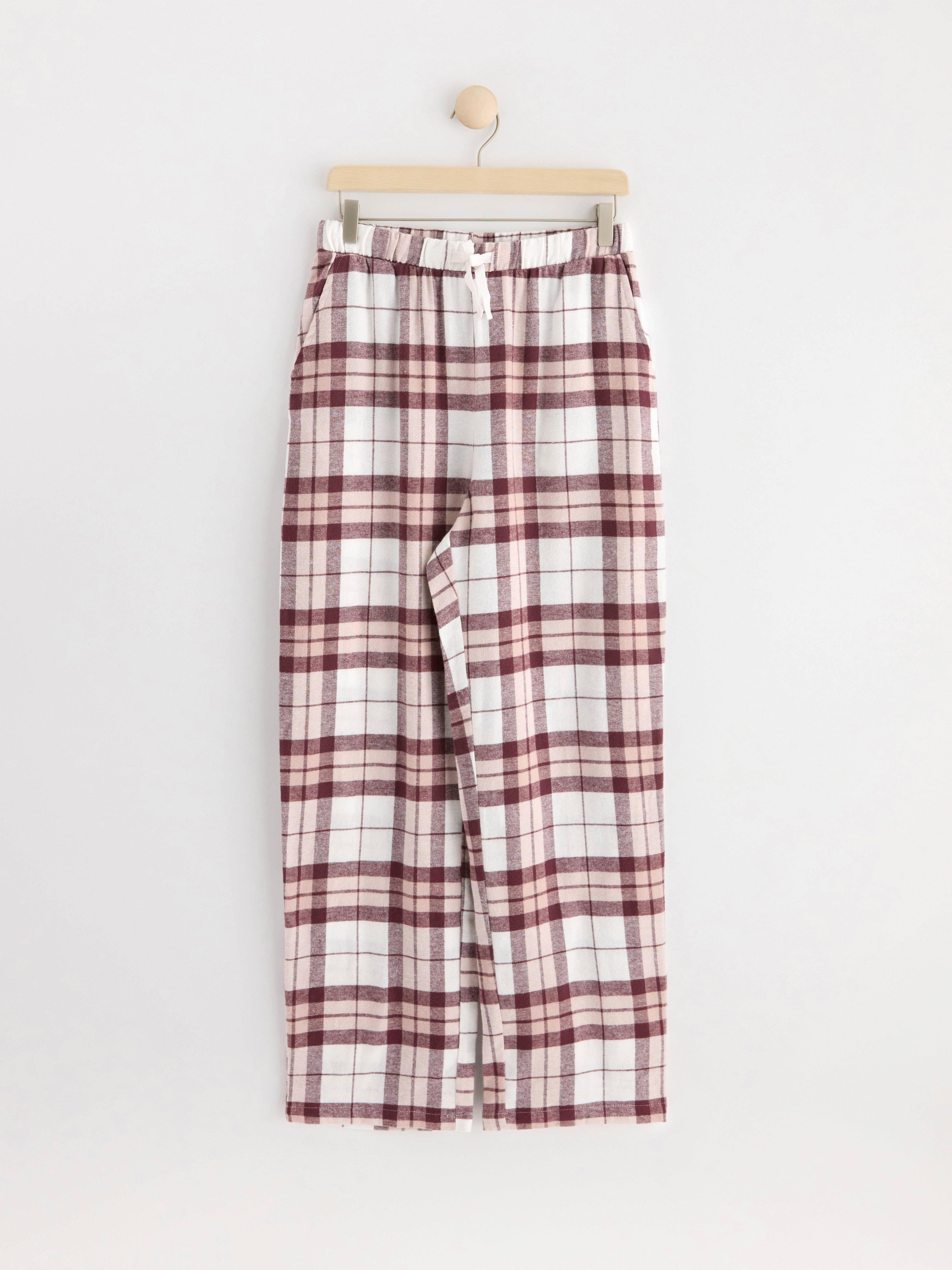 Pyjama trousers in flannel Light Dusty Pink