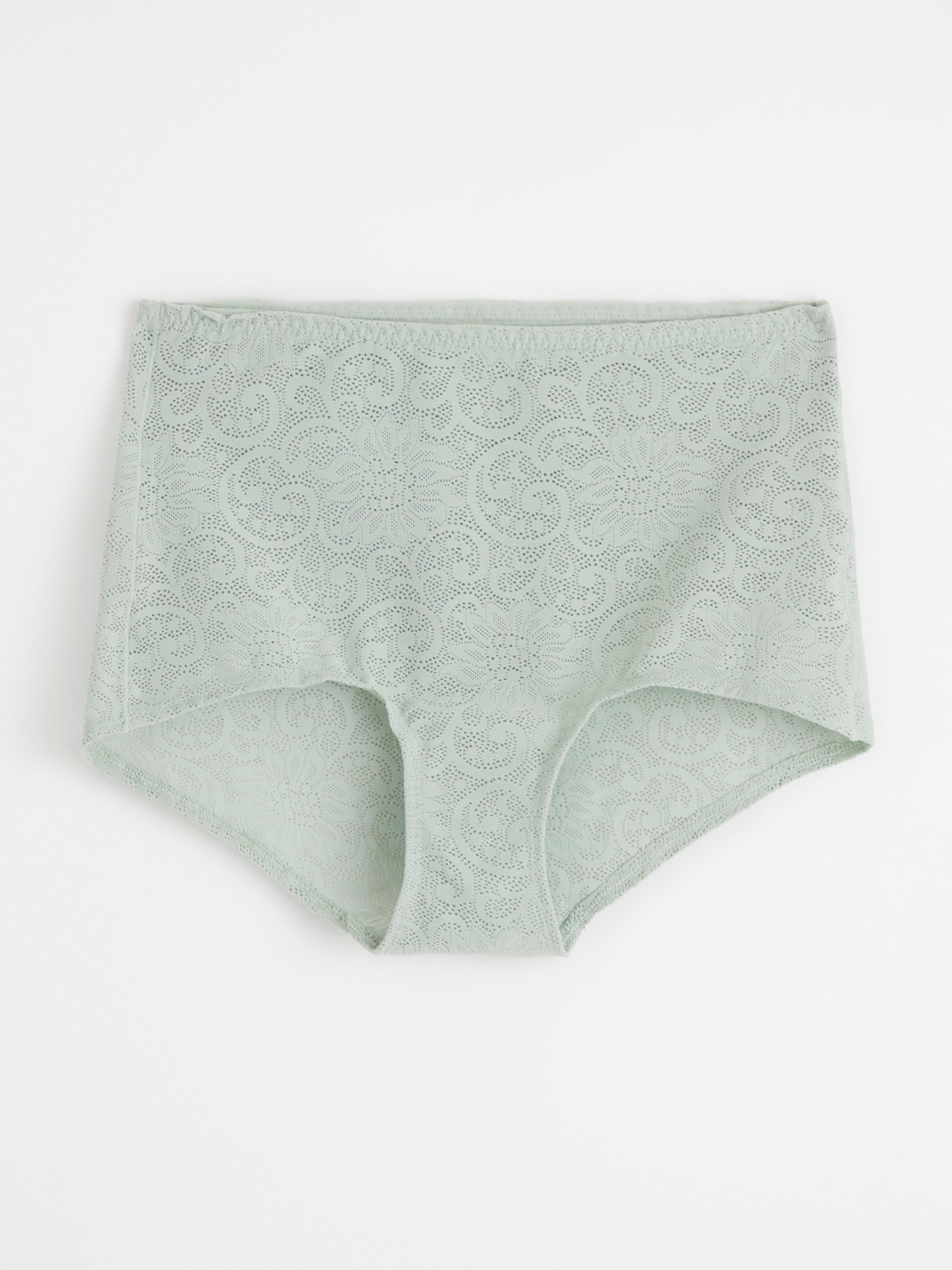 High waist brief with lace Light Dusty Green