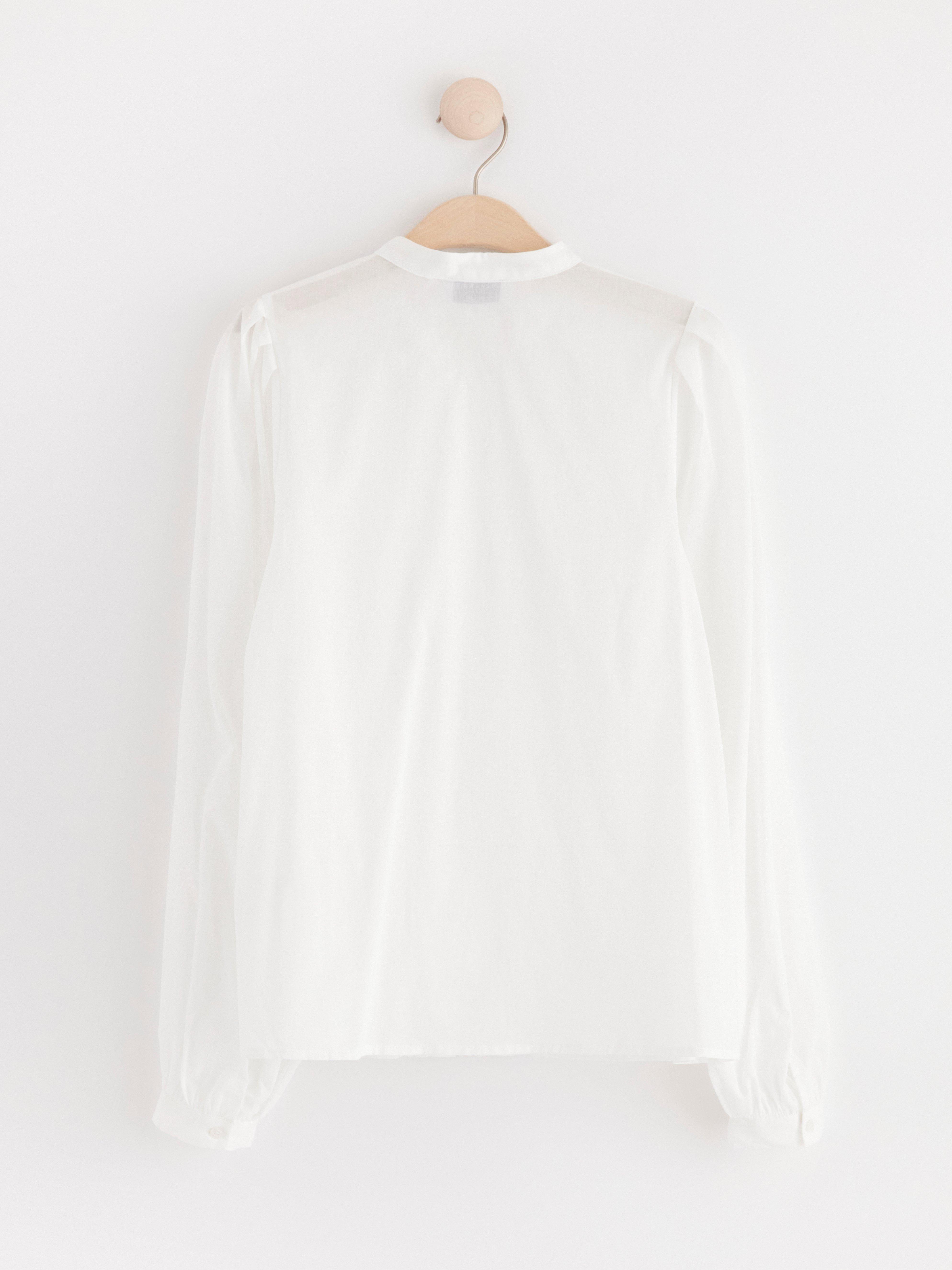 Long sleeved cotton blouse Off White