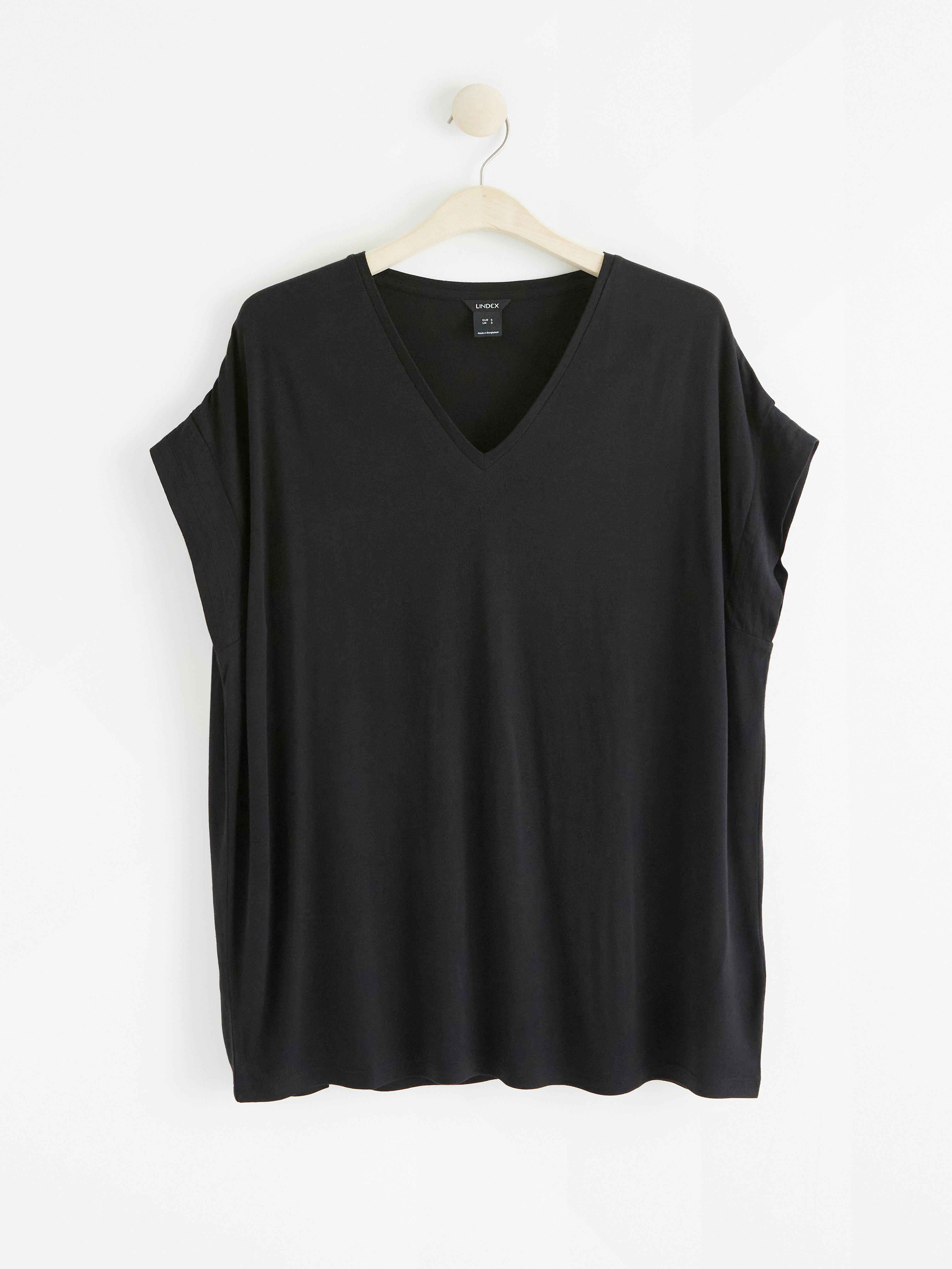 V-neck top Black