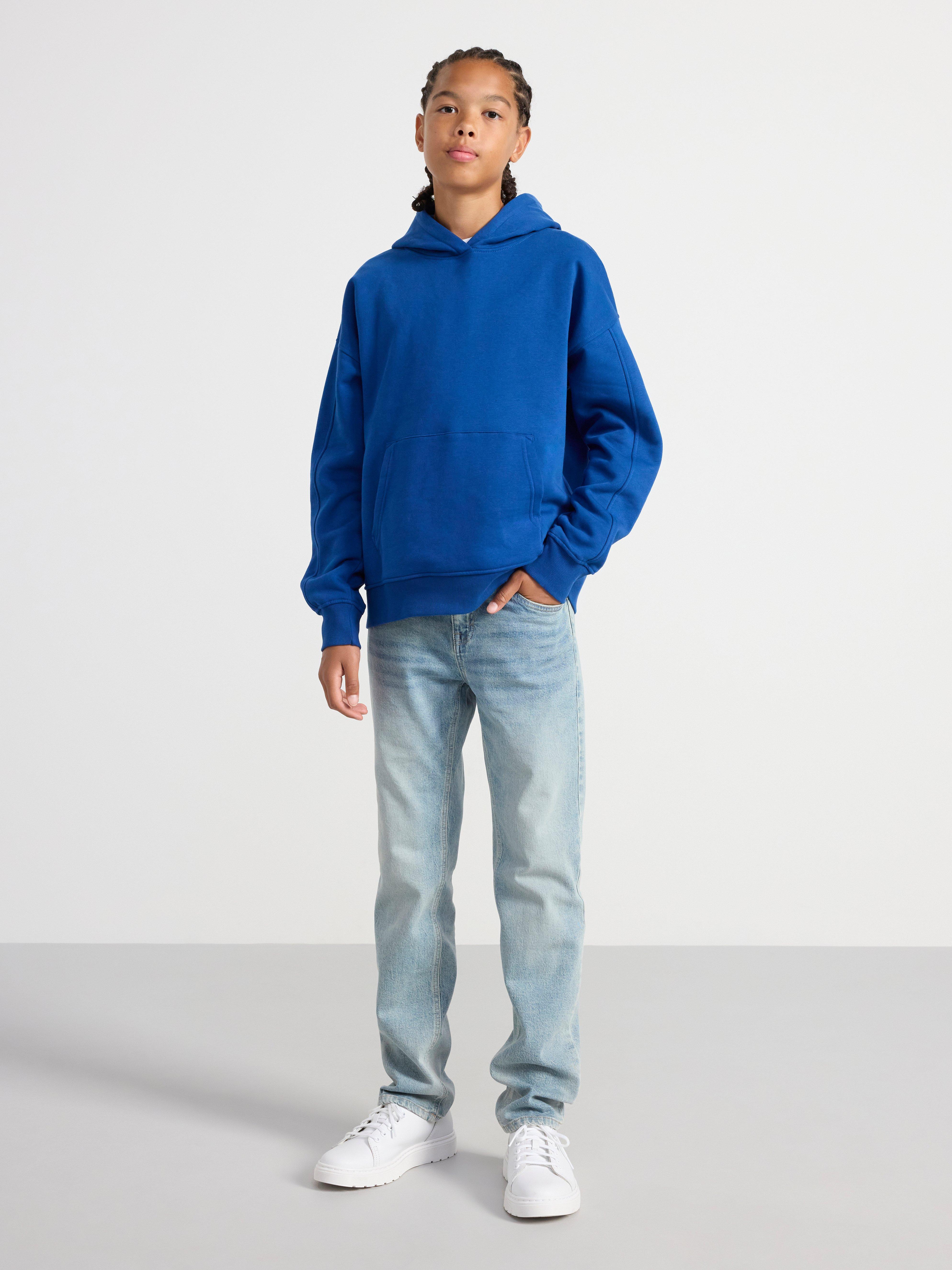 Hoodie with brushed inside Blue