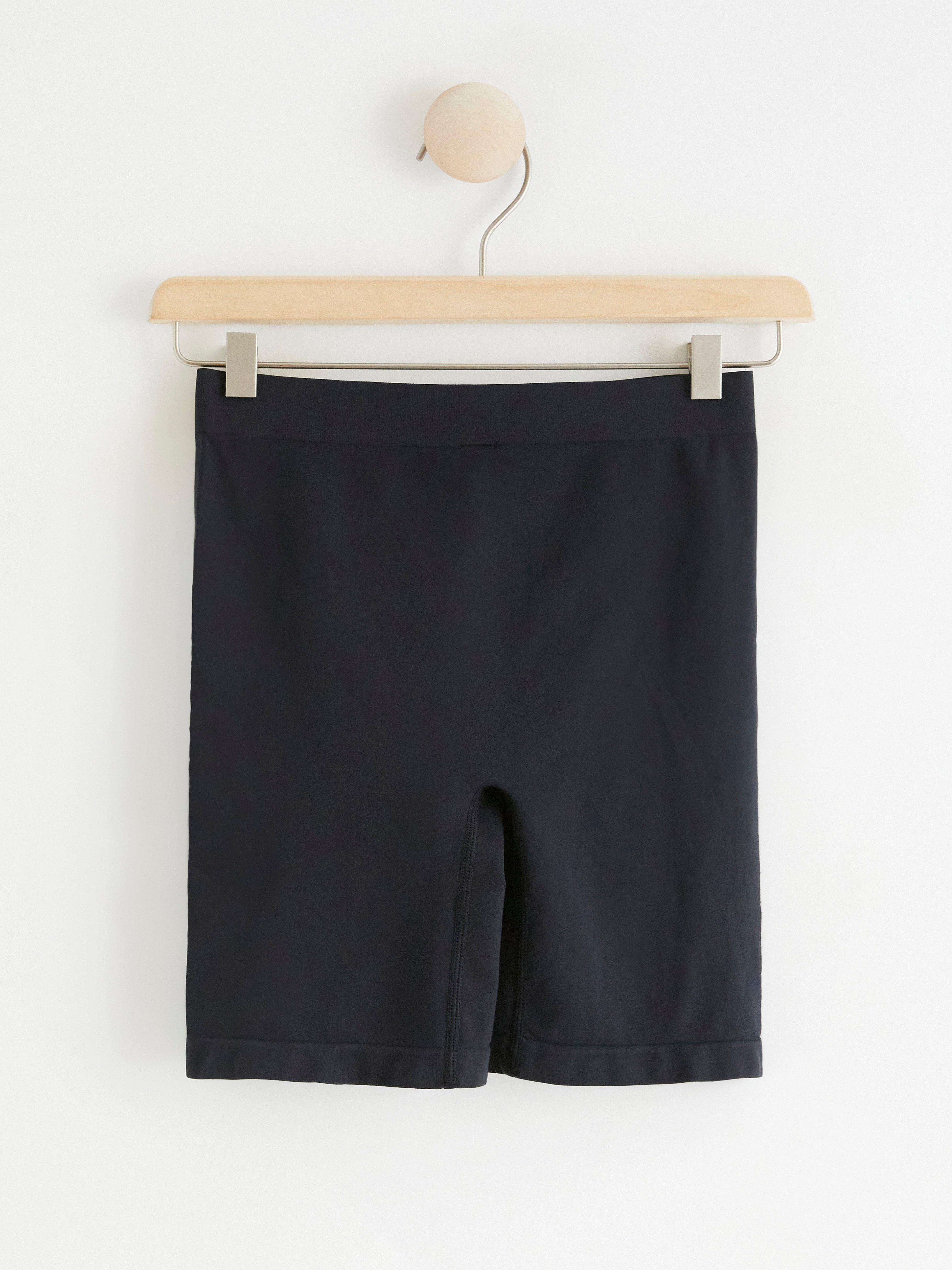 High waist seamless biker briefs Black