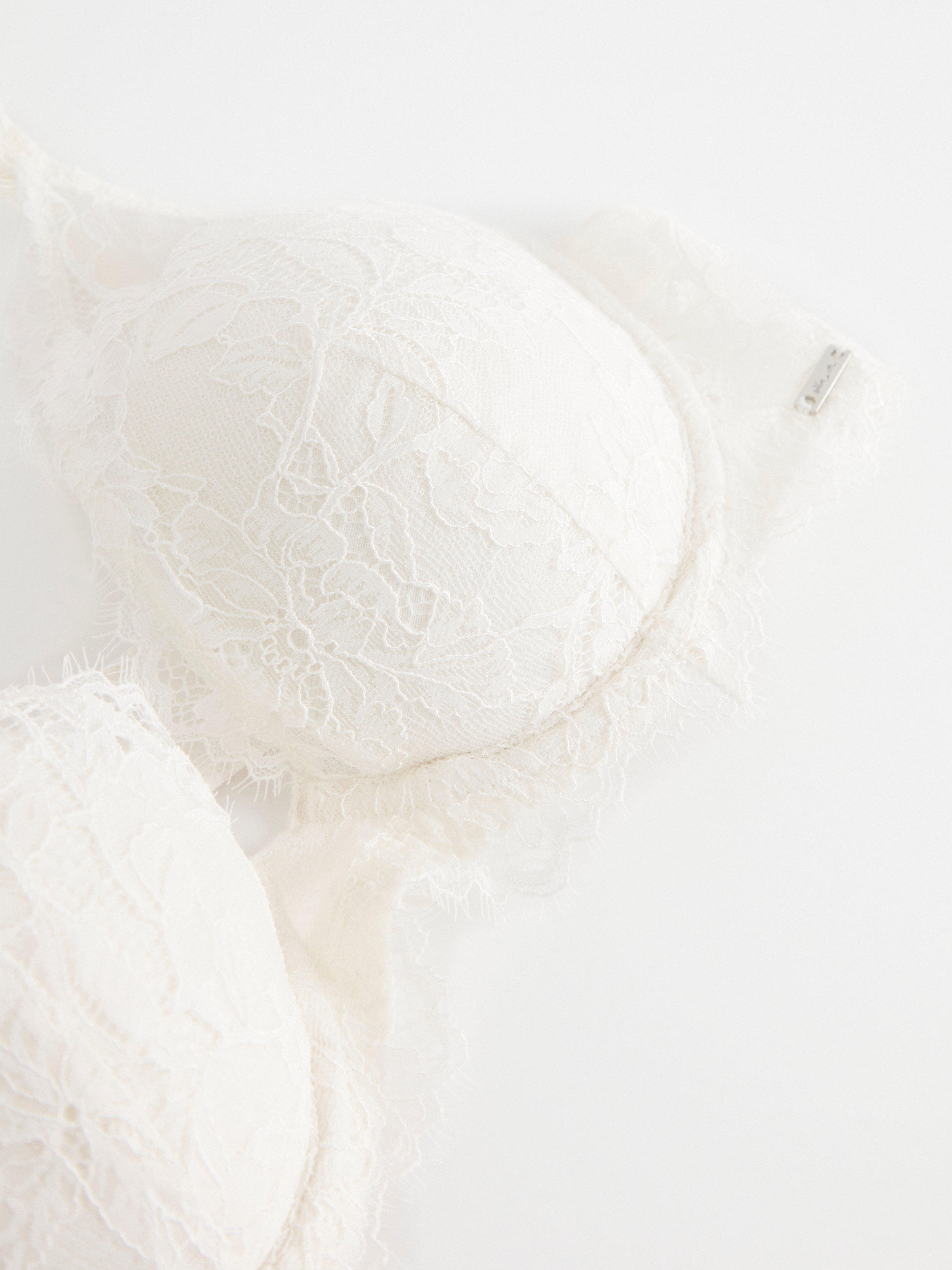 Peony push-up bra with lace Light White