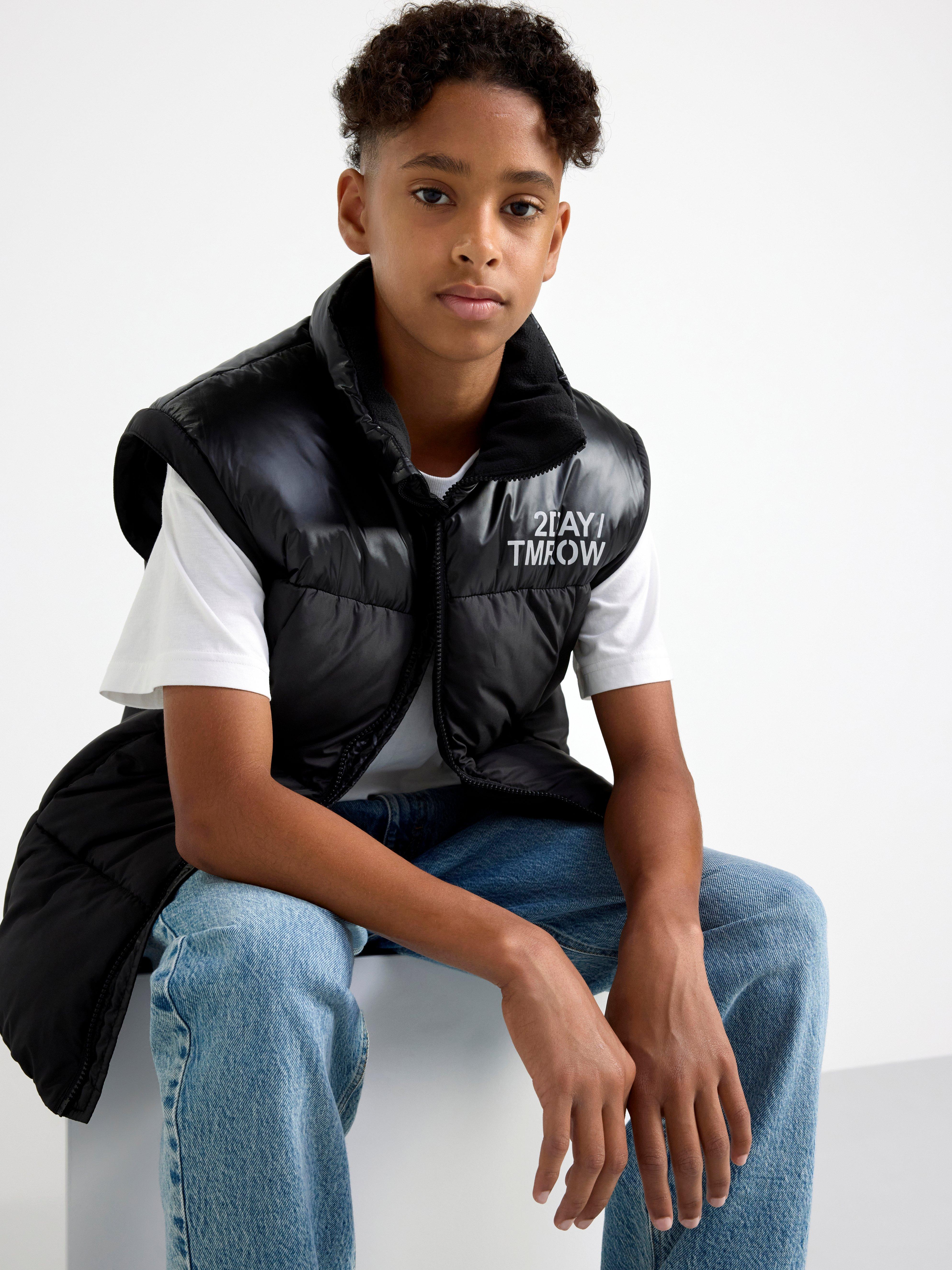 Water repellent puffer jacket Black