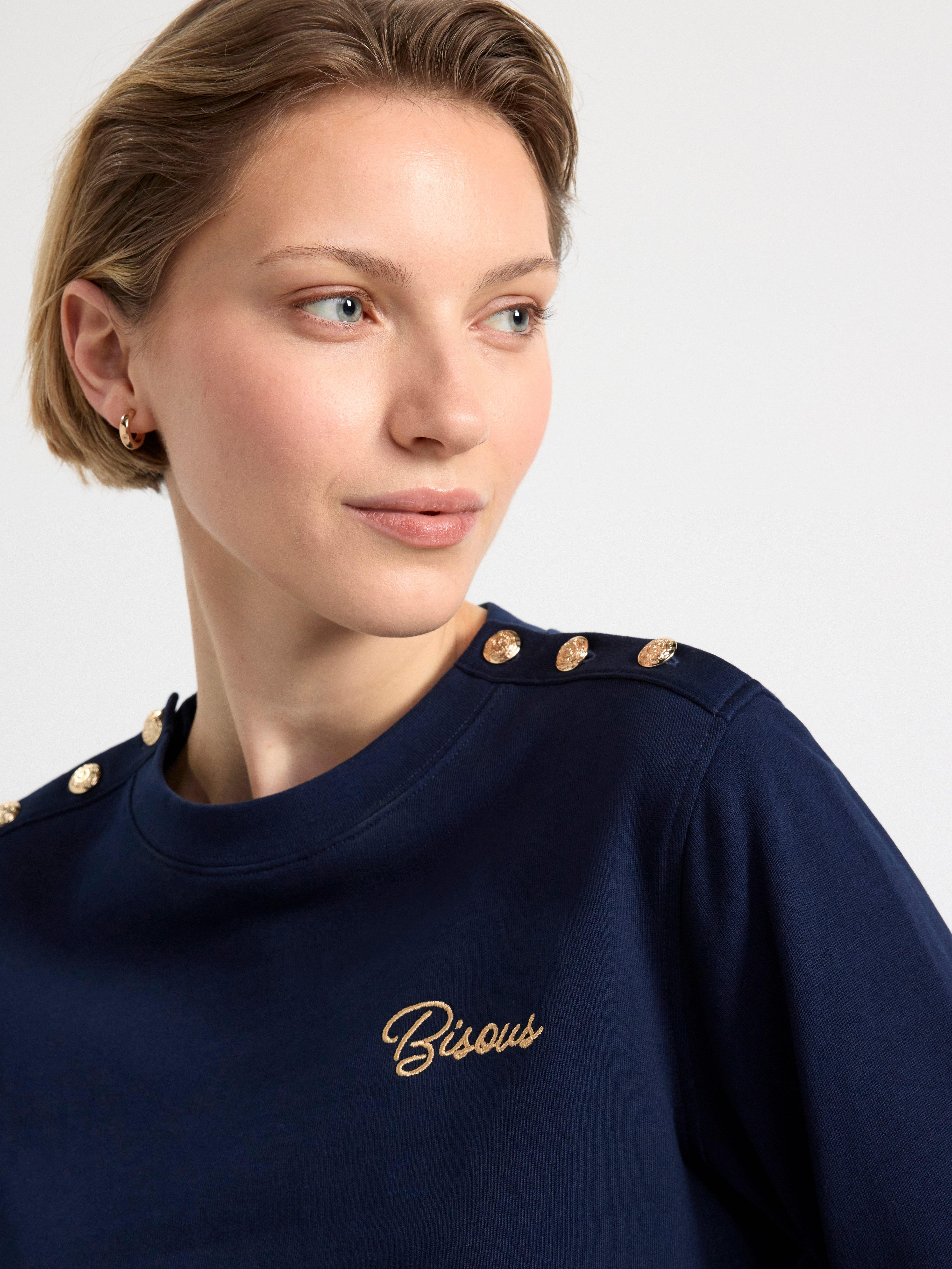 Sweatshirt with golden details Navy