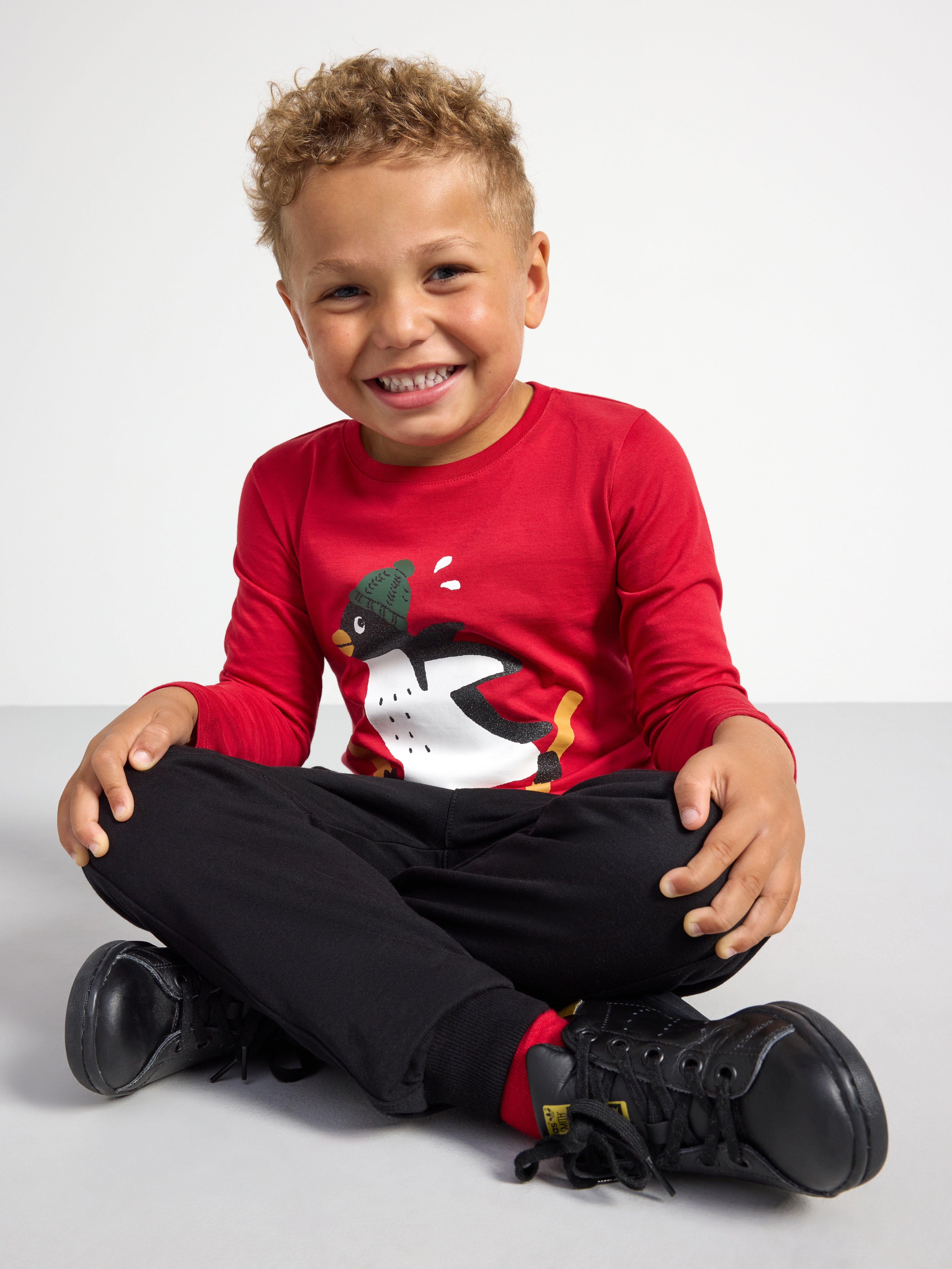 Long sleeve top with print Dark Red