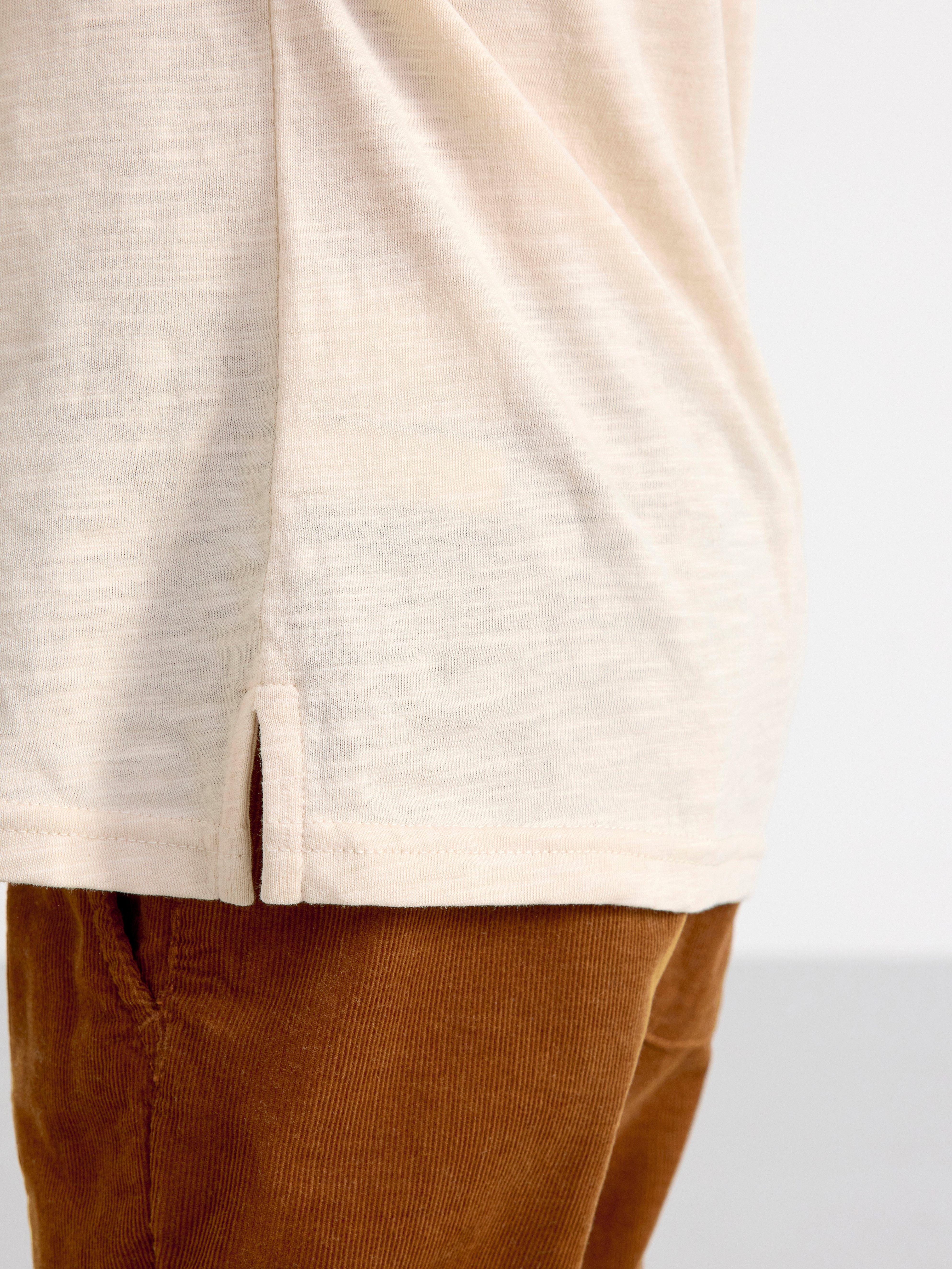 Long sleeve top with buttons Light Beige
