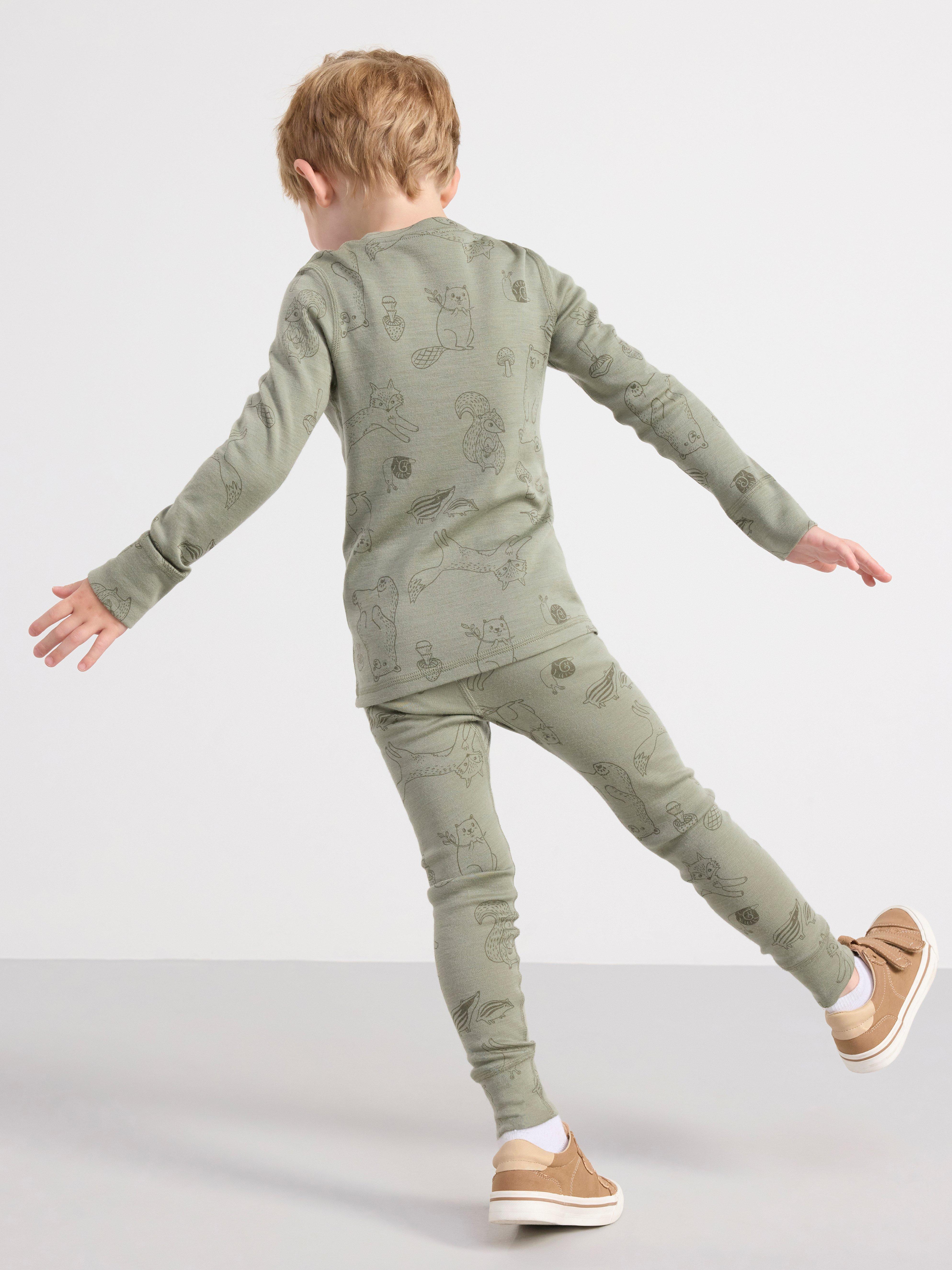 Long sleeve top in merino wool Light Dusty Green