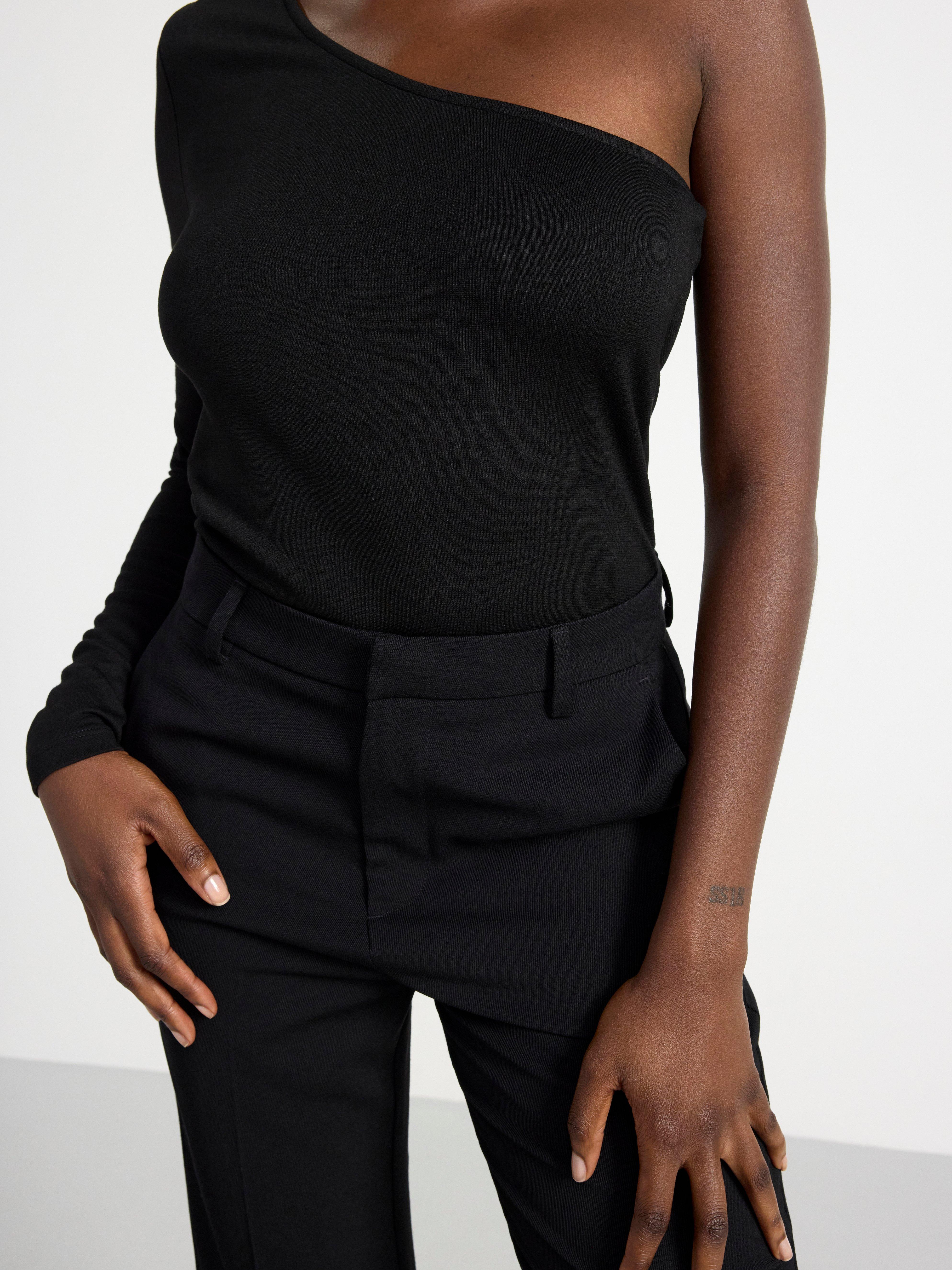 One shoulder top Black