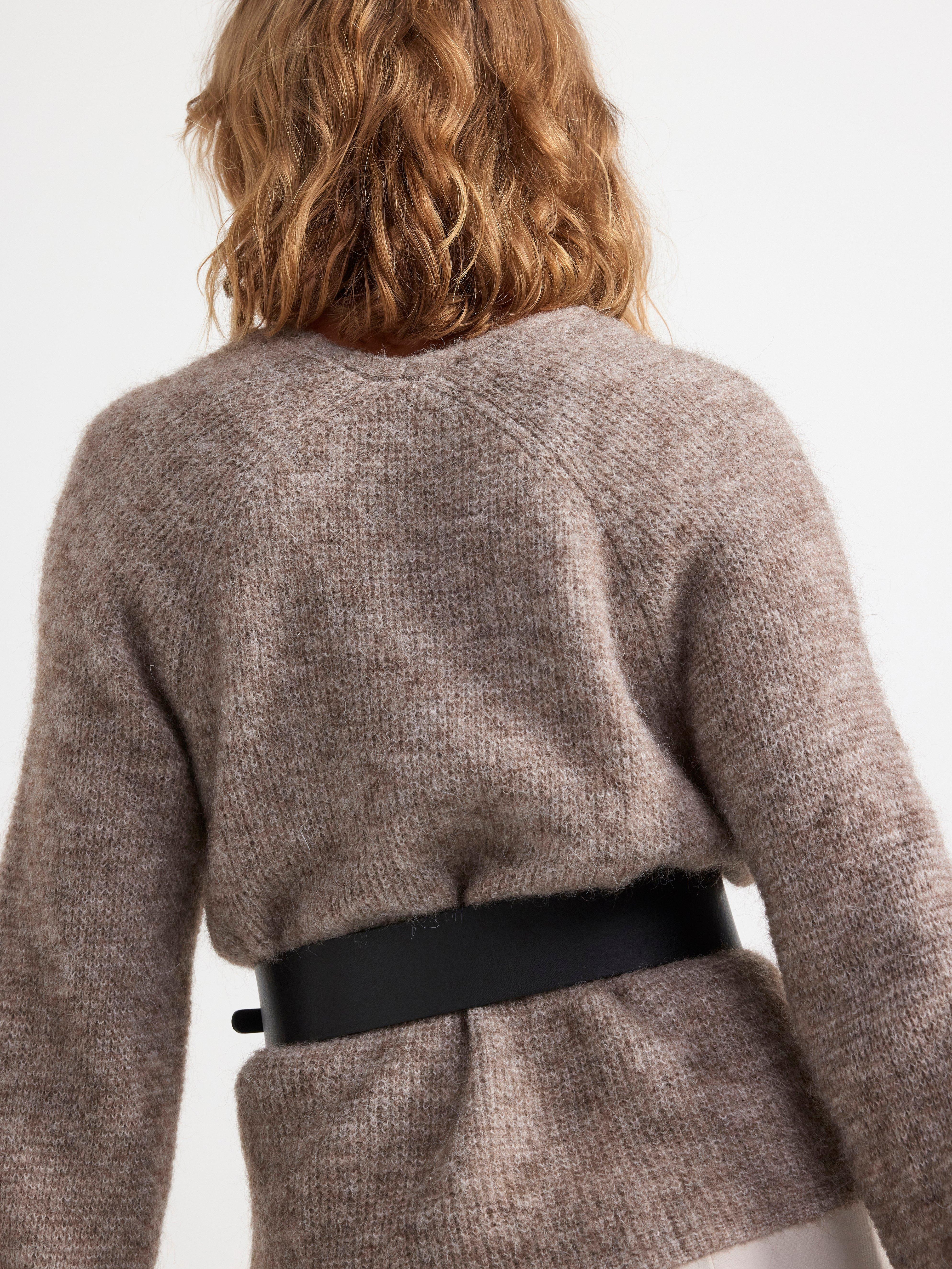 Cardigan in wool blend Brown melange