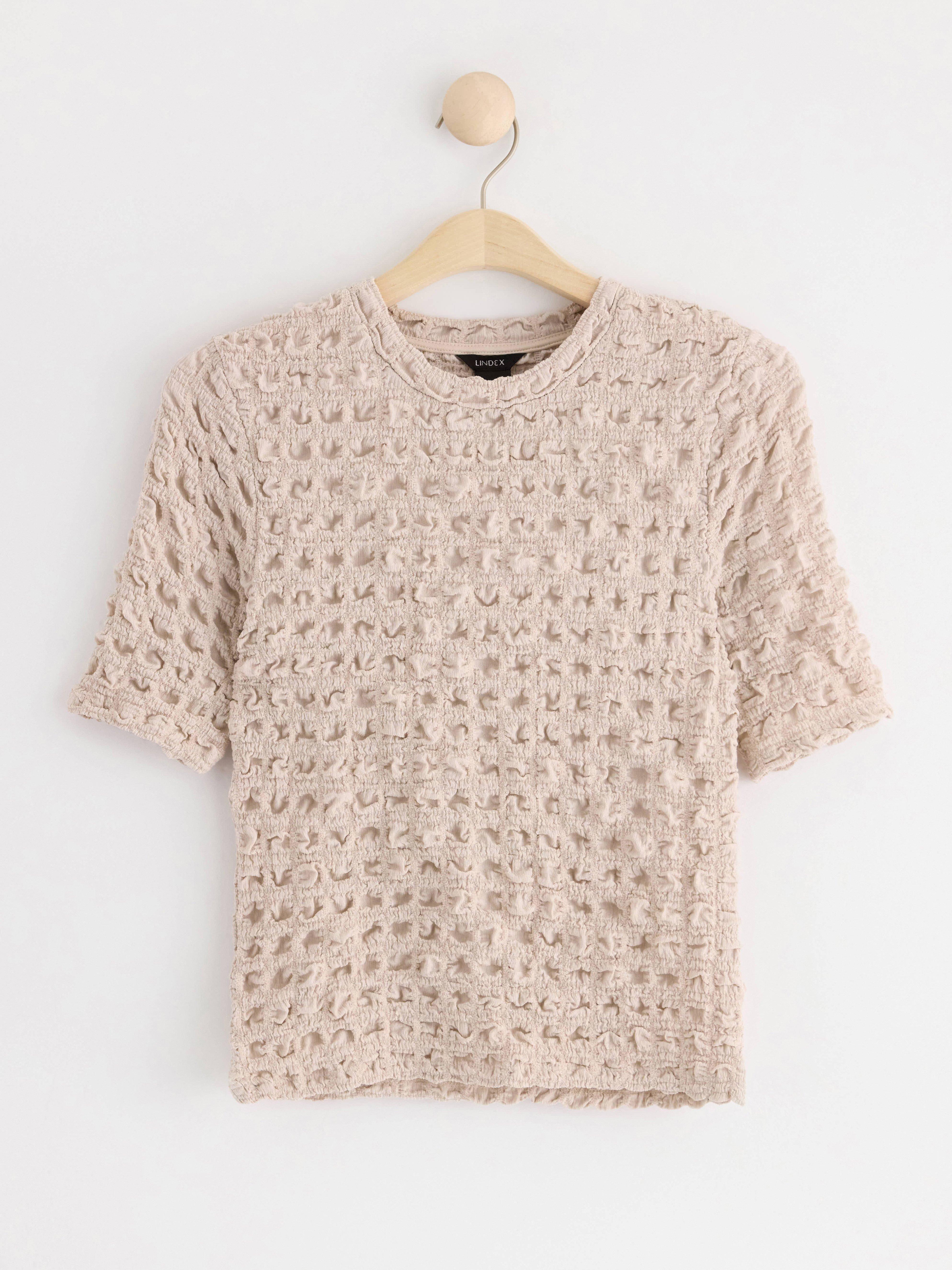 Top  crinkled Light Beige
