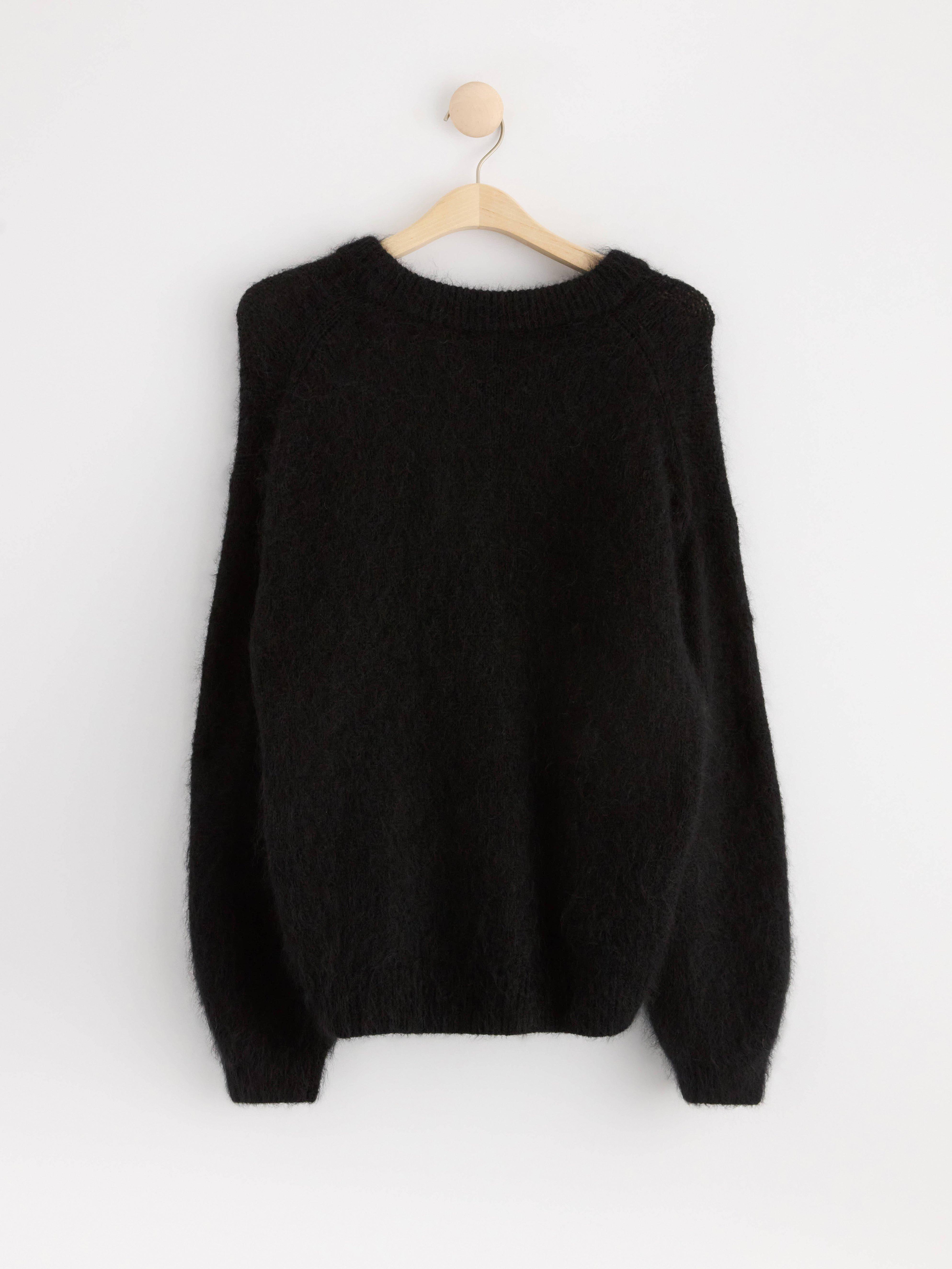 Knitted jumper in mohair blend Black