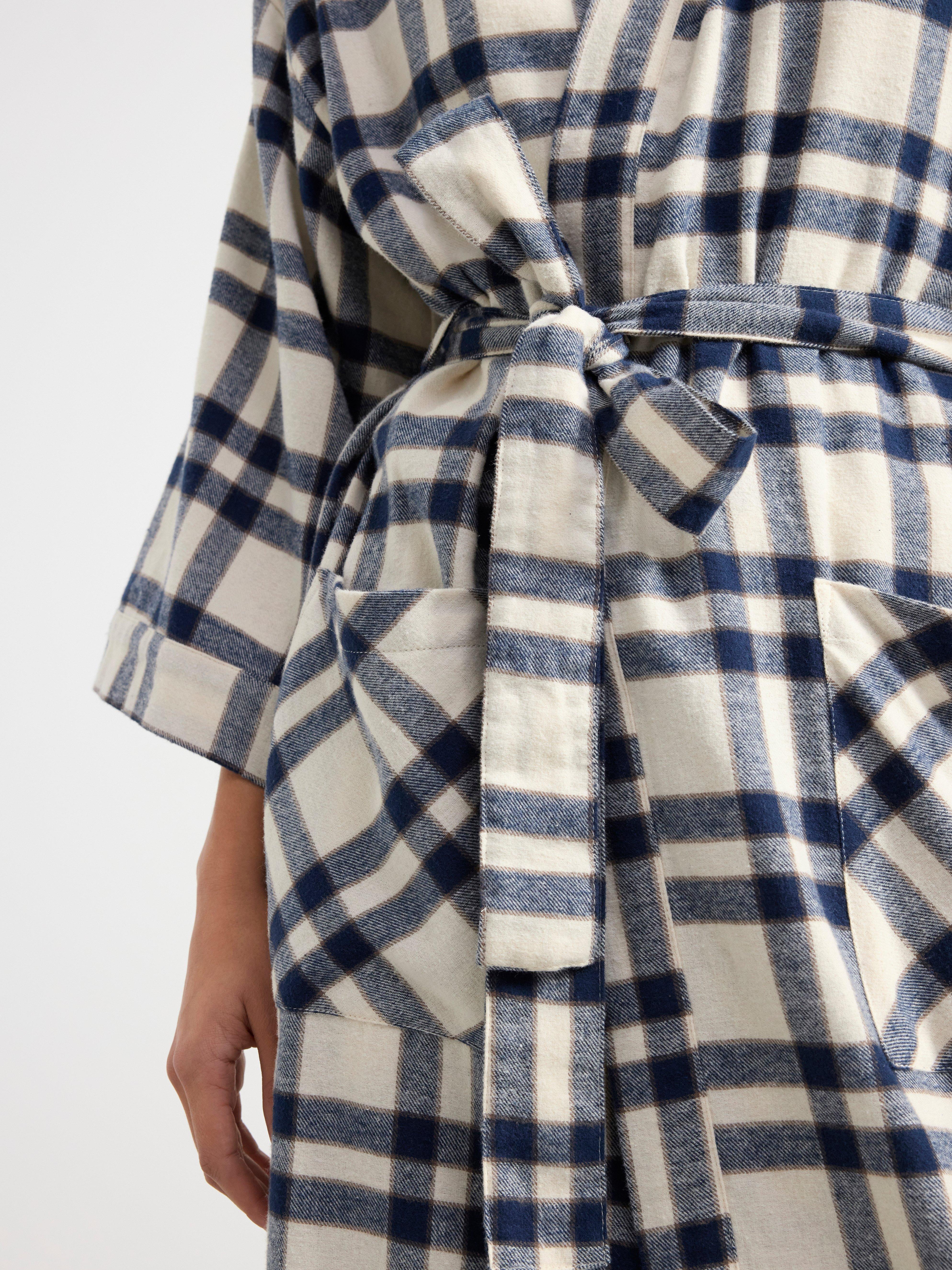 Robe in flannel Navy