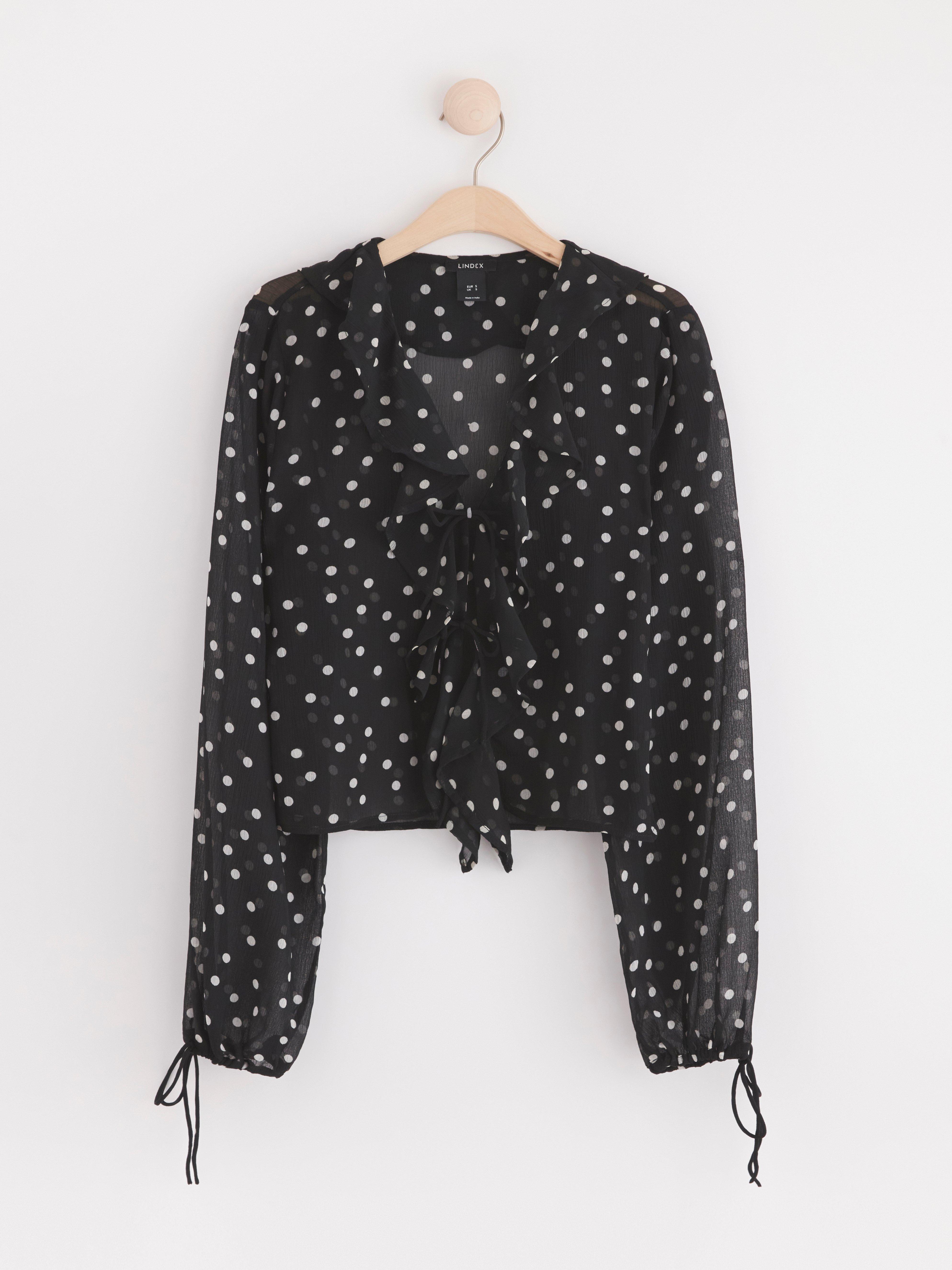Blouse in chiffon Black