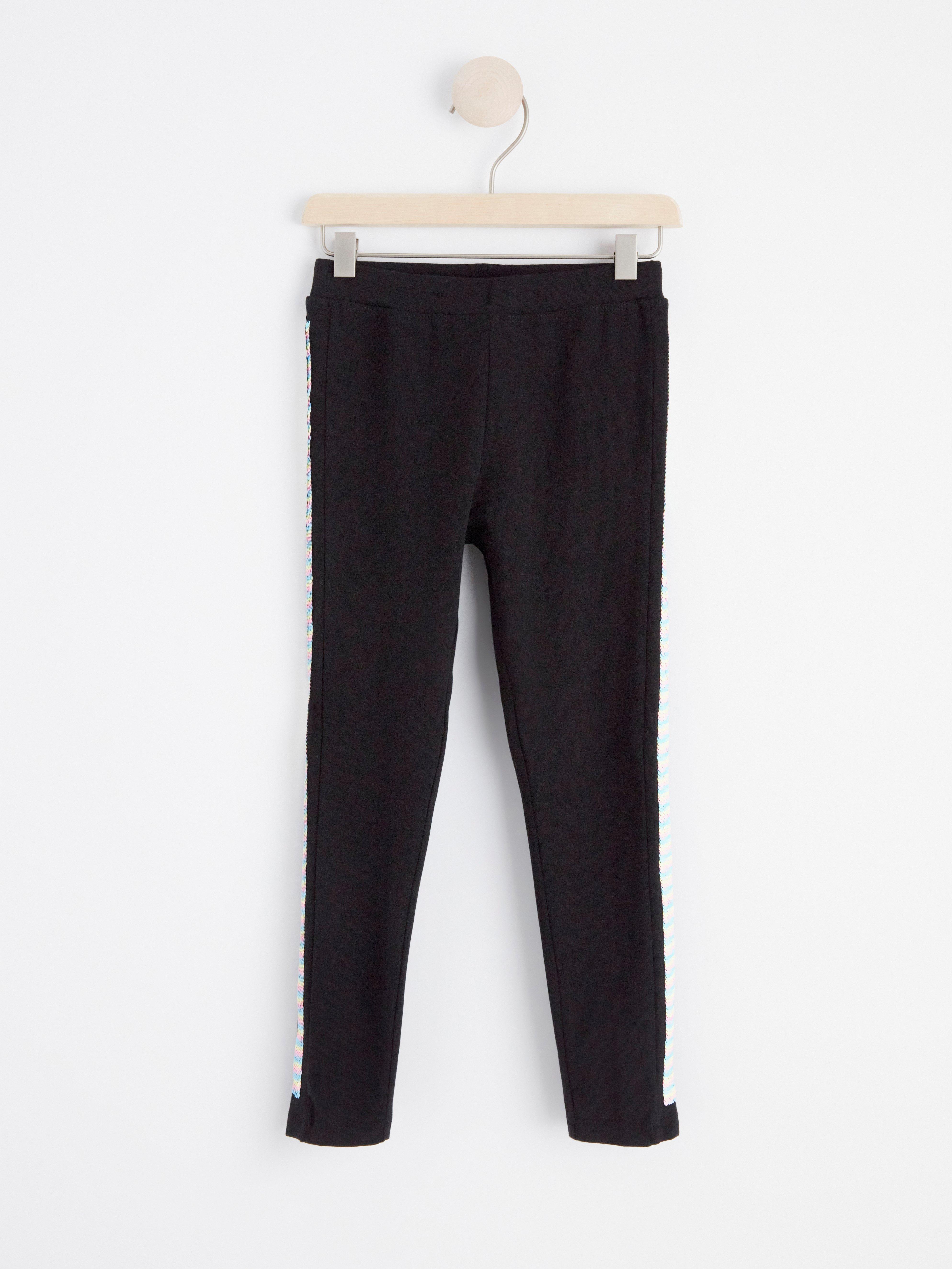 Leggings with reversible sequins Black