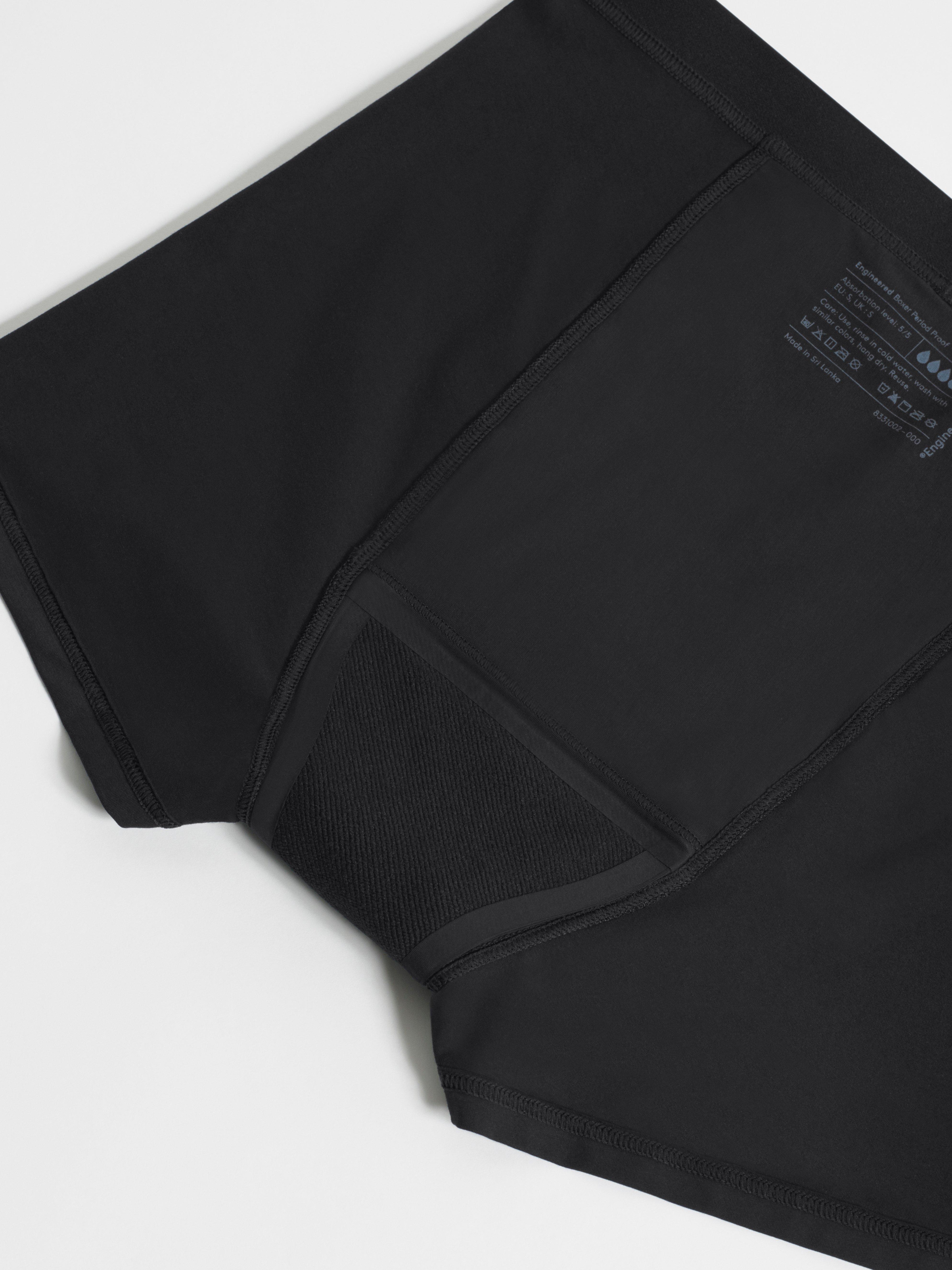 Engineered Boxer Period Proof - Period Panty High Absorbency Black
