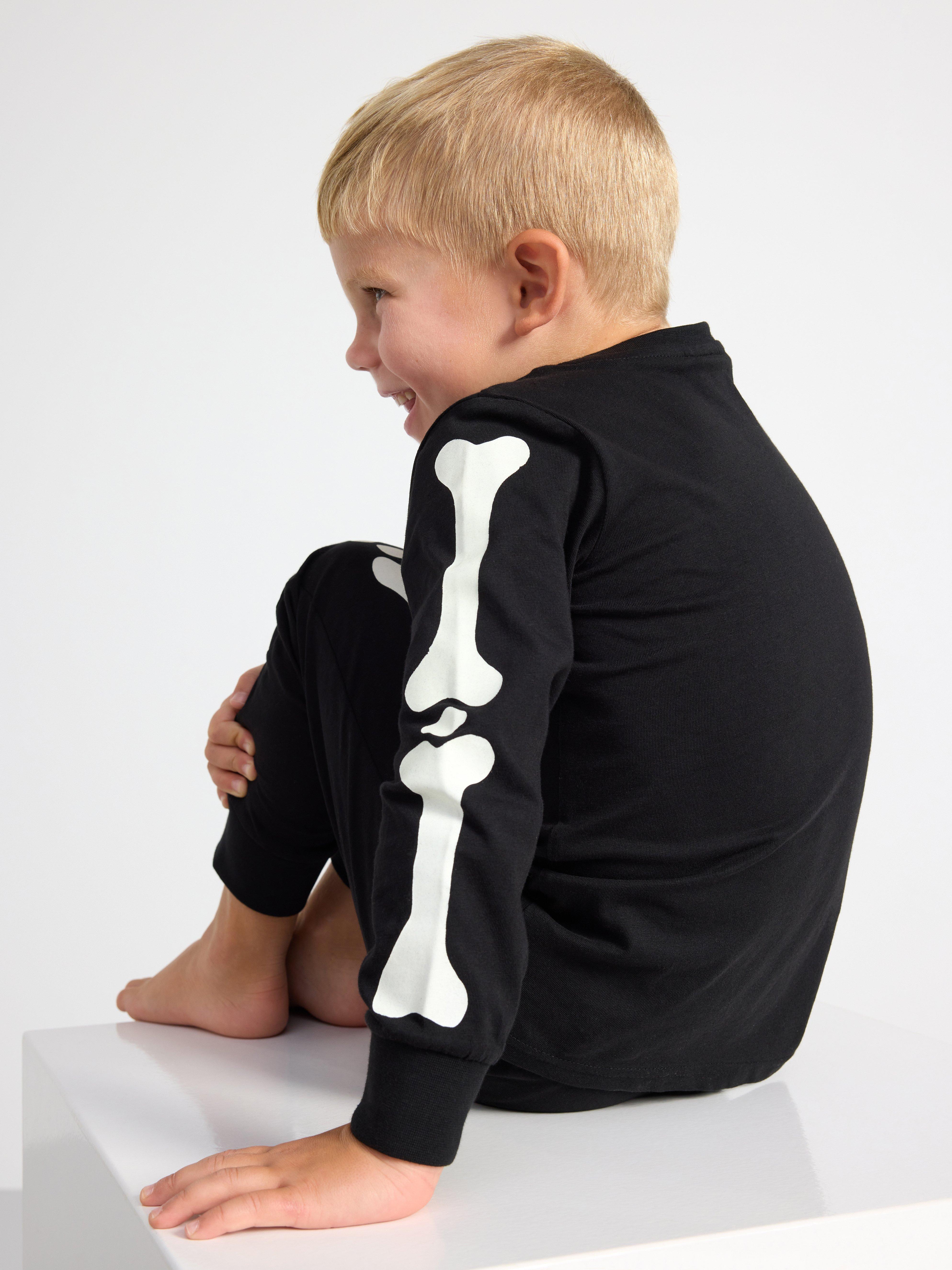 Pyjama set with halloween print Black