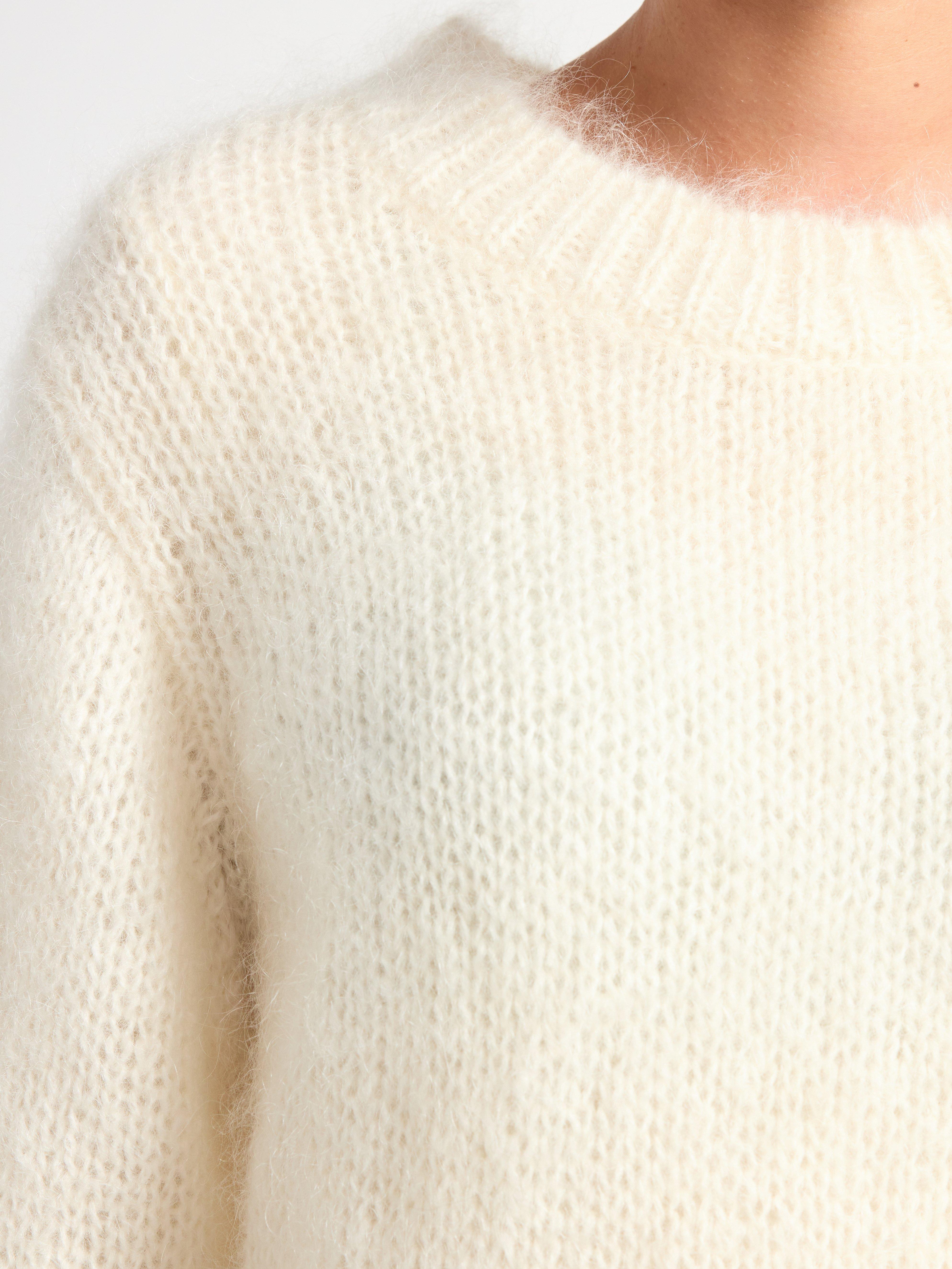 Jumper in wool and mohair blend Off White