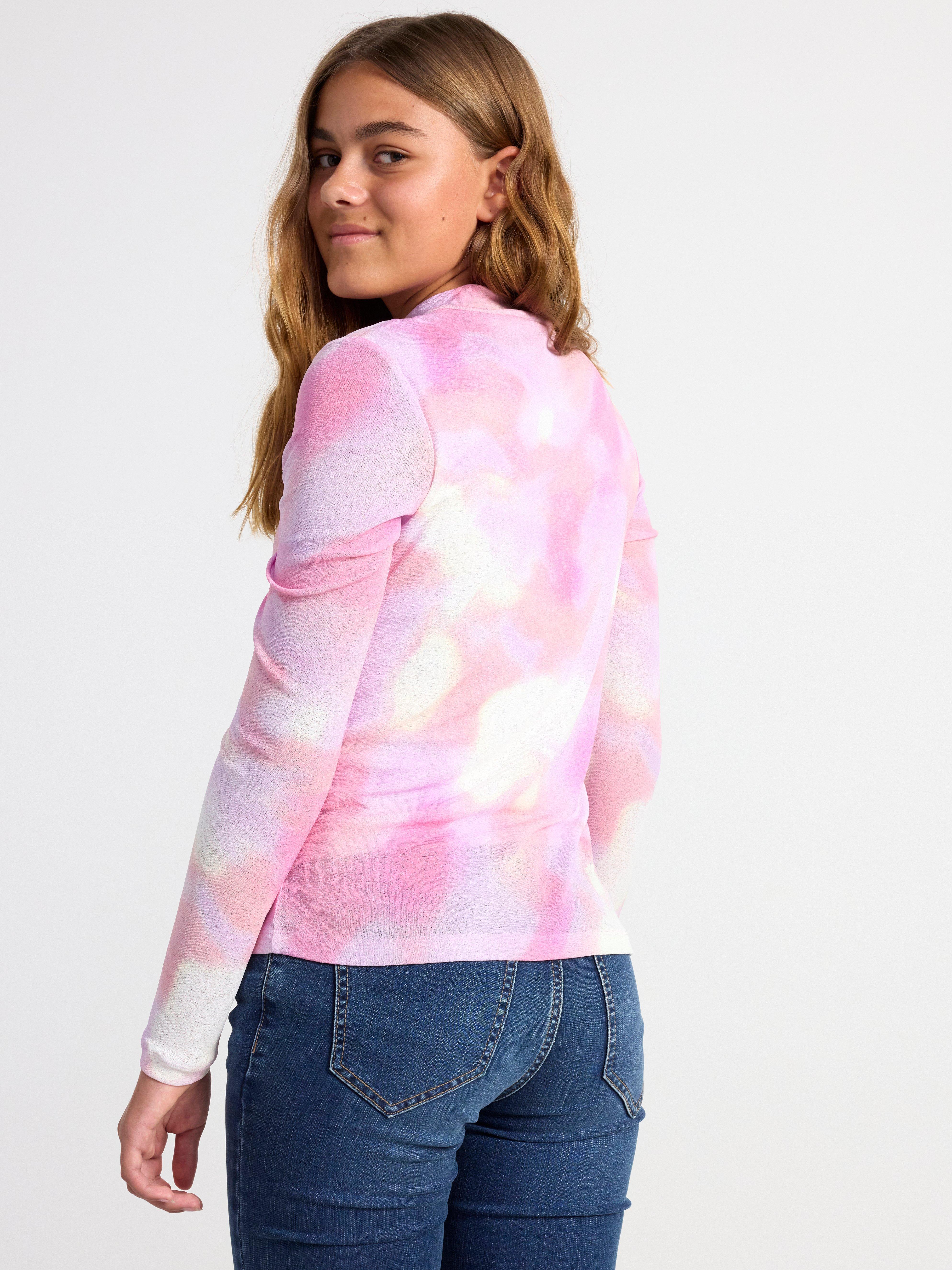 Long sleeve top with allover pattern Pink