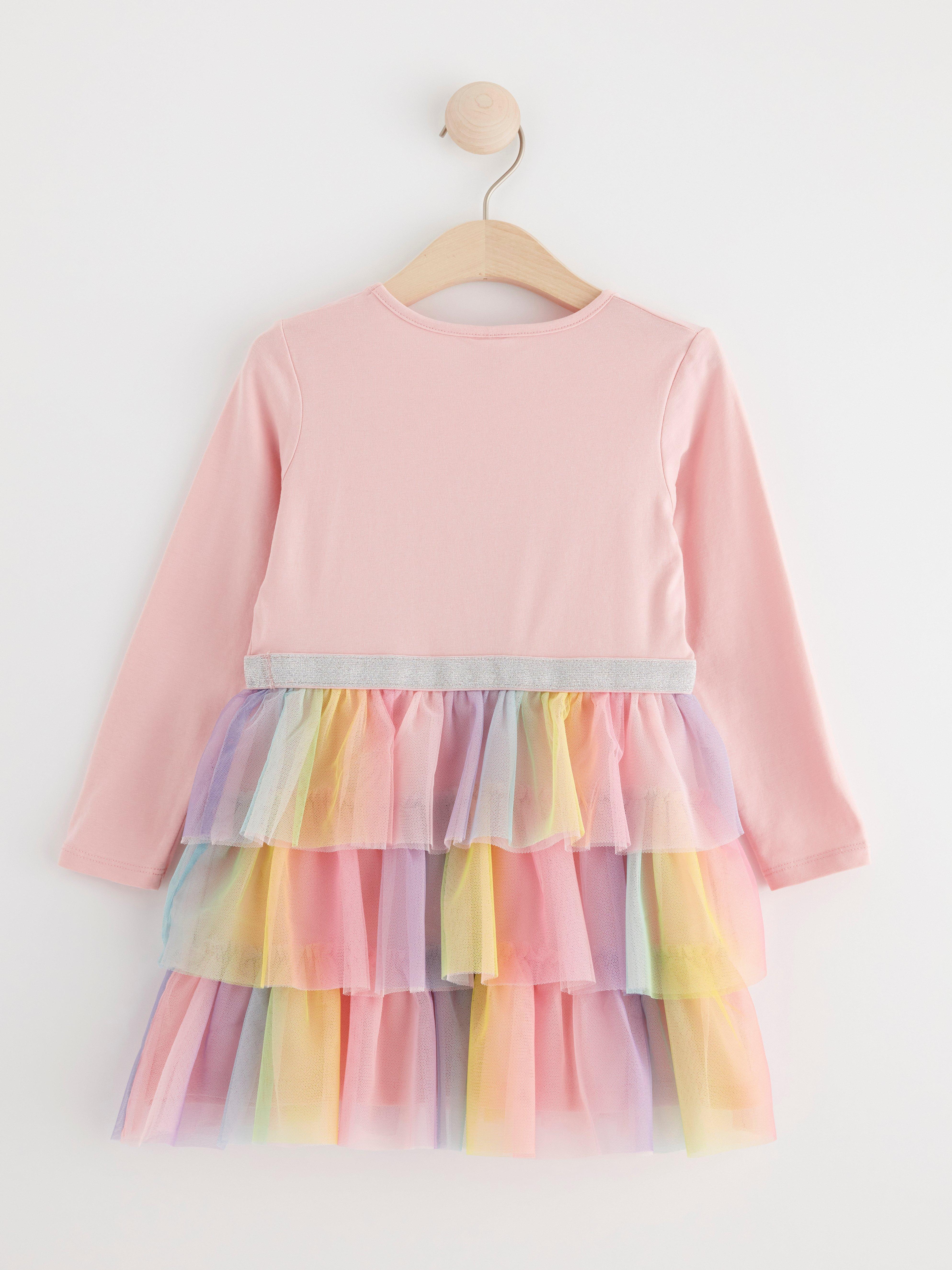 Dress in tulle with unicorn Light Pink