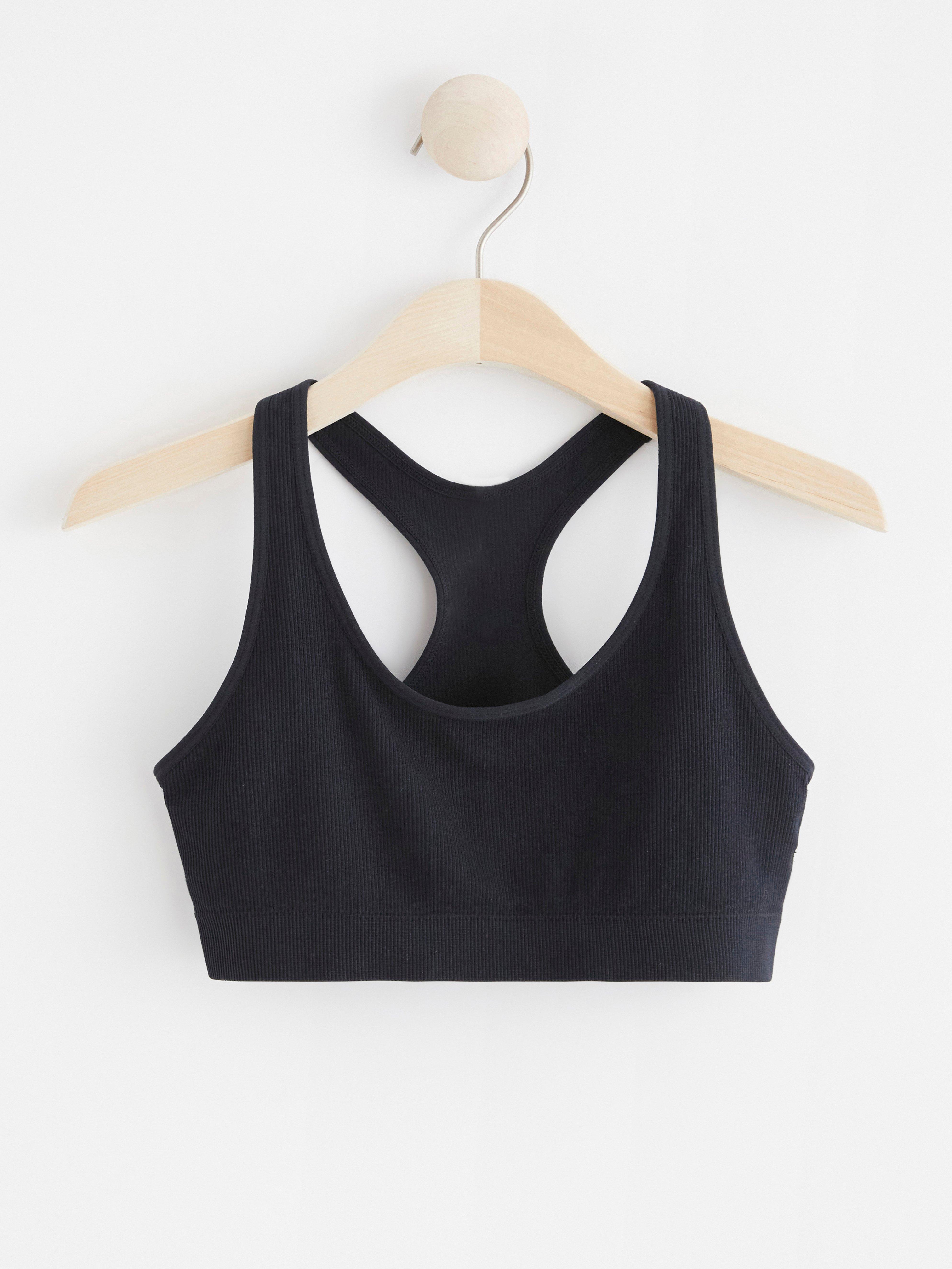 Seamless ribbed soft bra Black