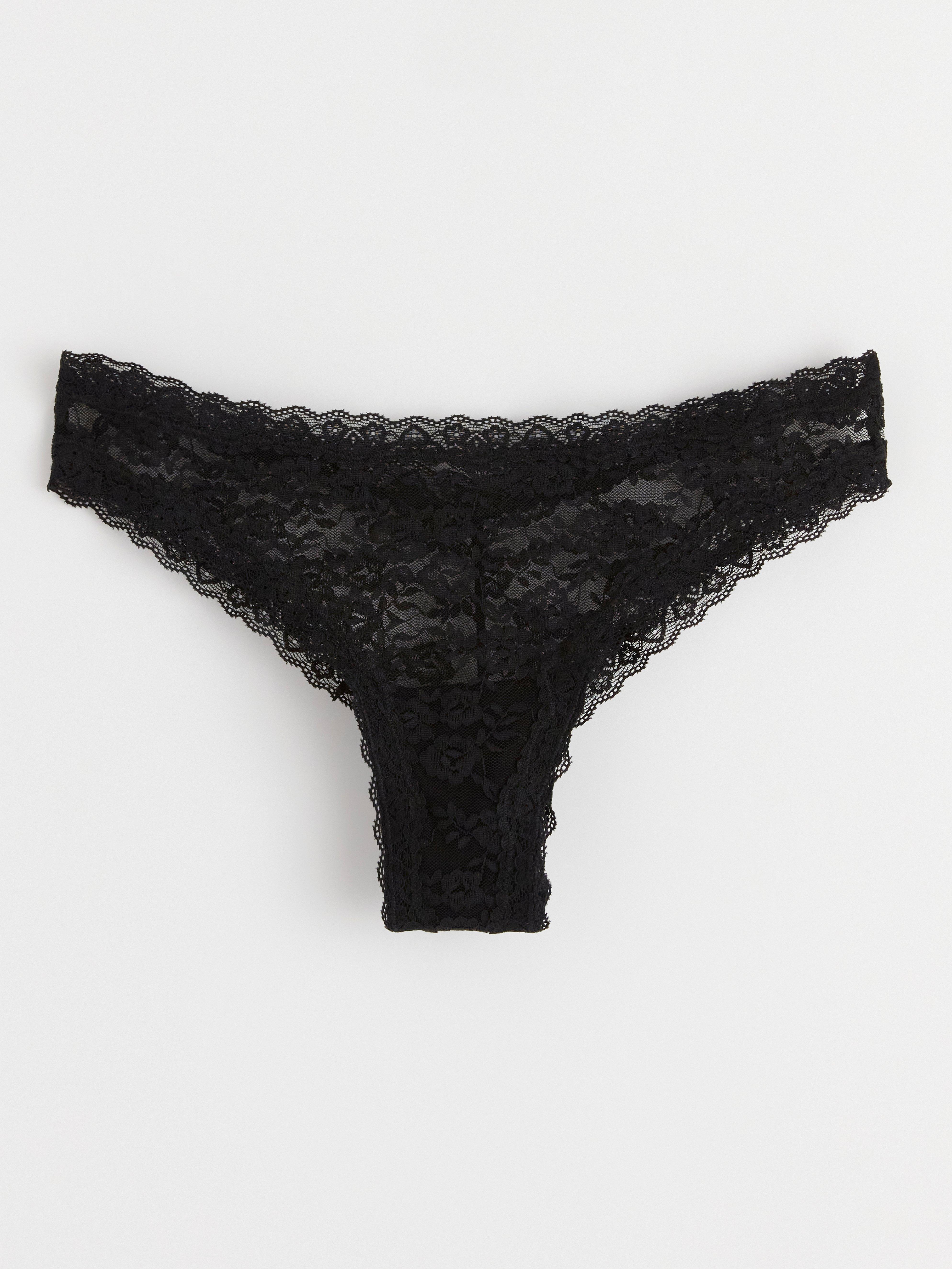 Brazilian lace briefs low waist Black