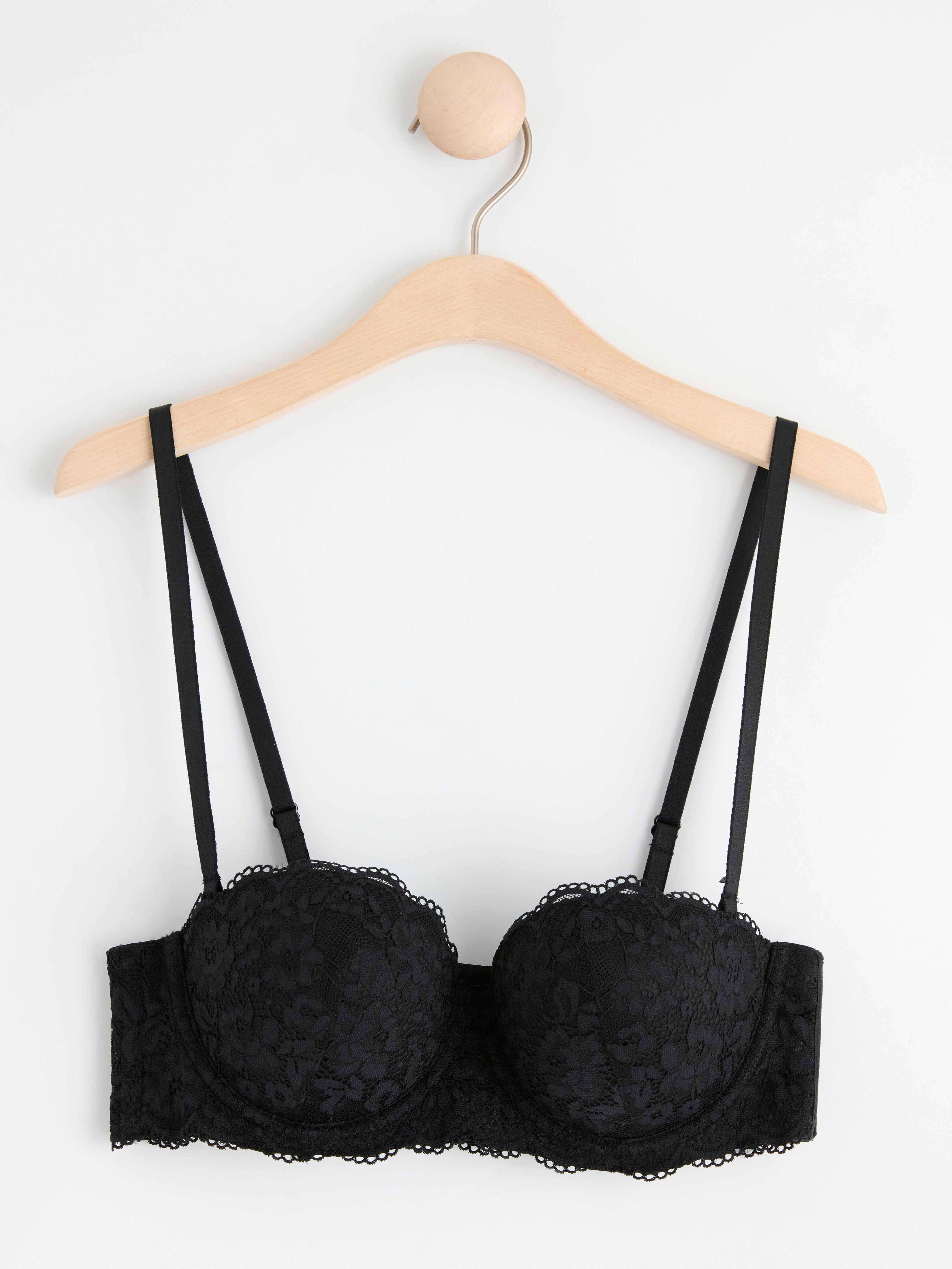 Björk strapless balconette bra with lace Black