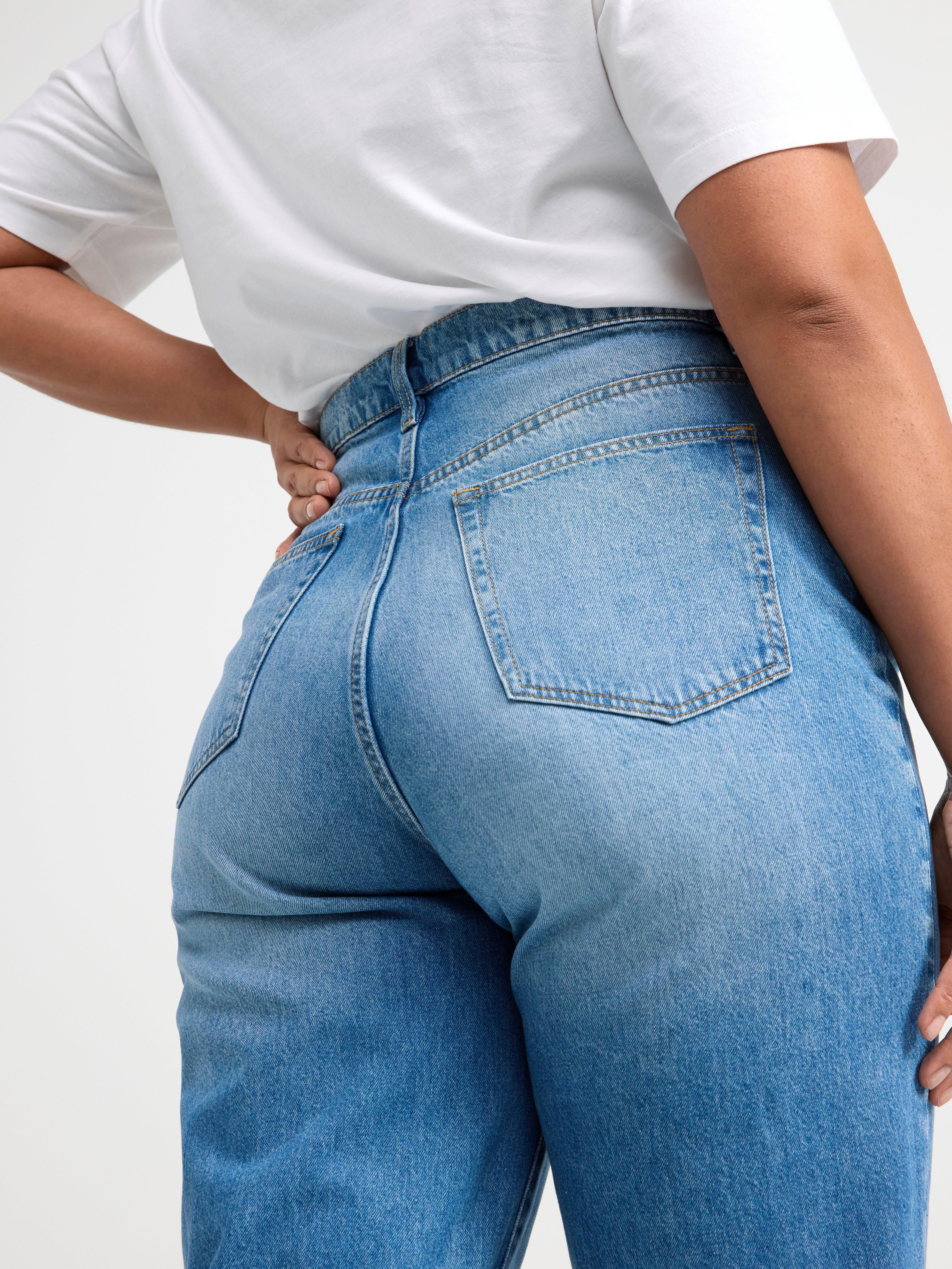 PAM Mom fit high waist jeans Denim blue