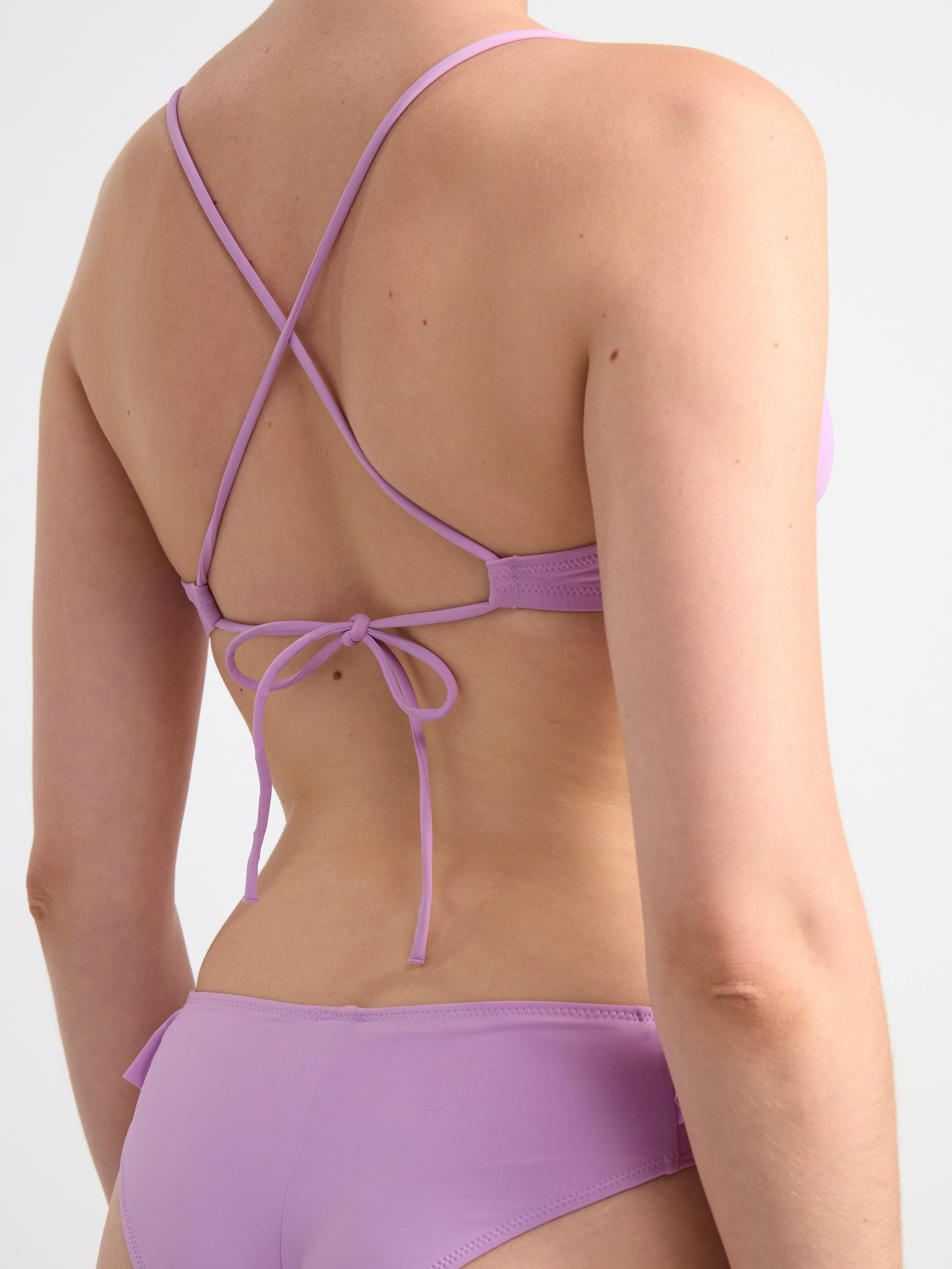 Triangle bikini top with flounce Light Lilac