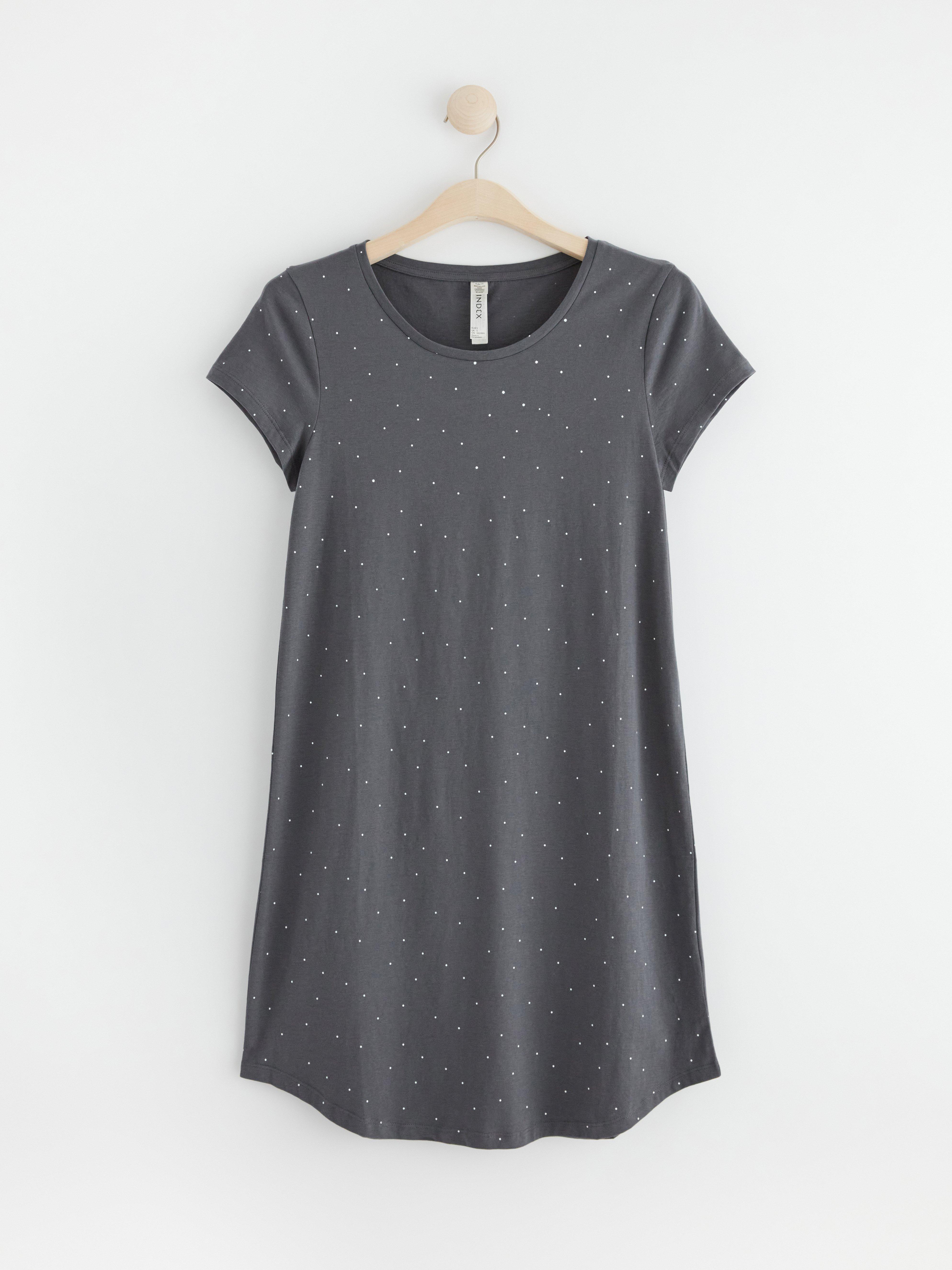 Night dress with dots Dark Grey
