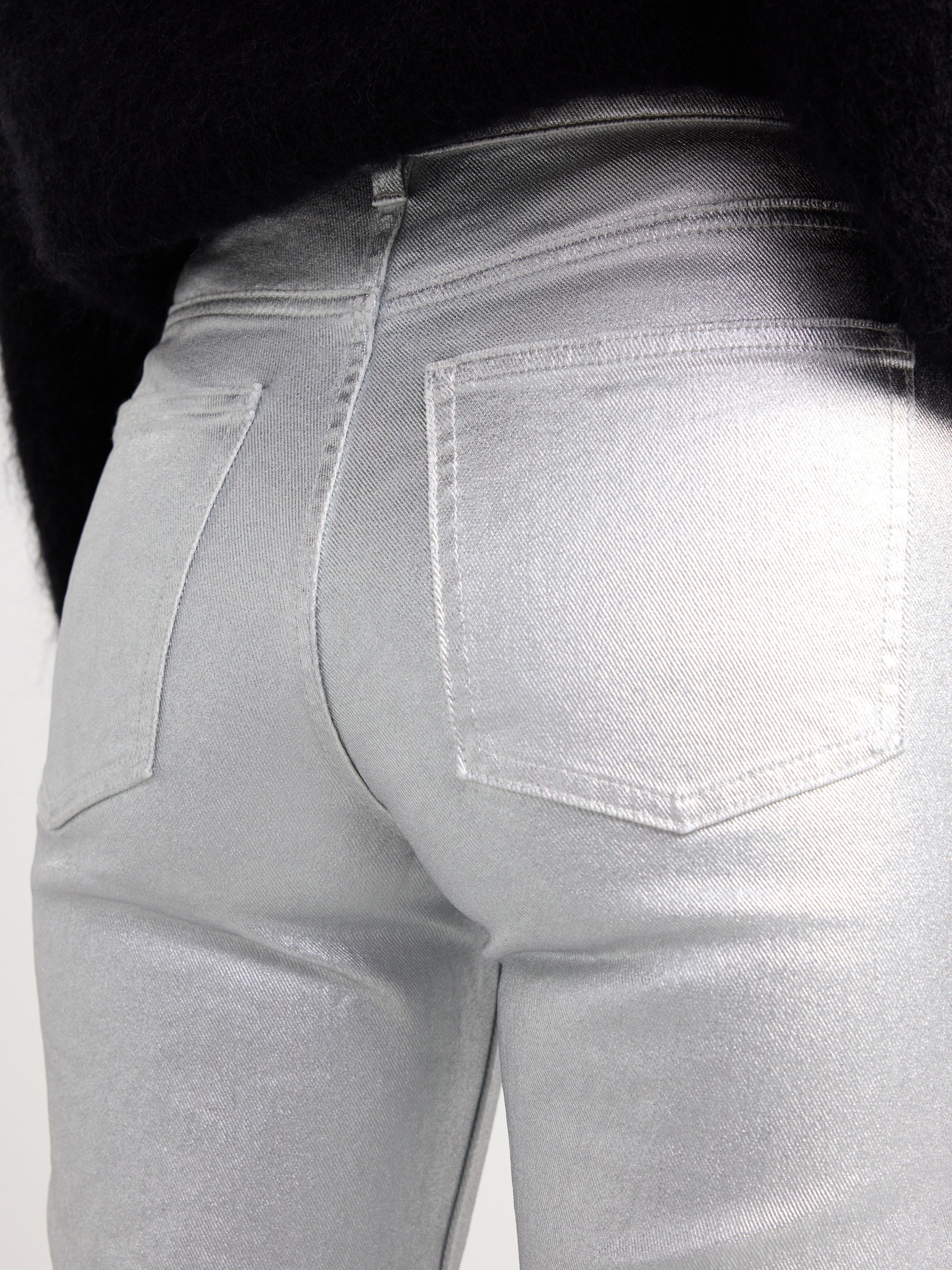 Jeans with silver coating Silver