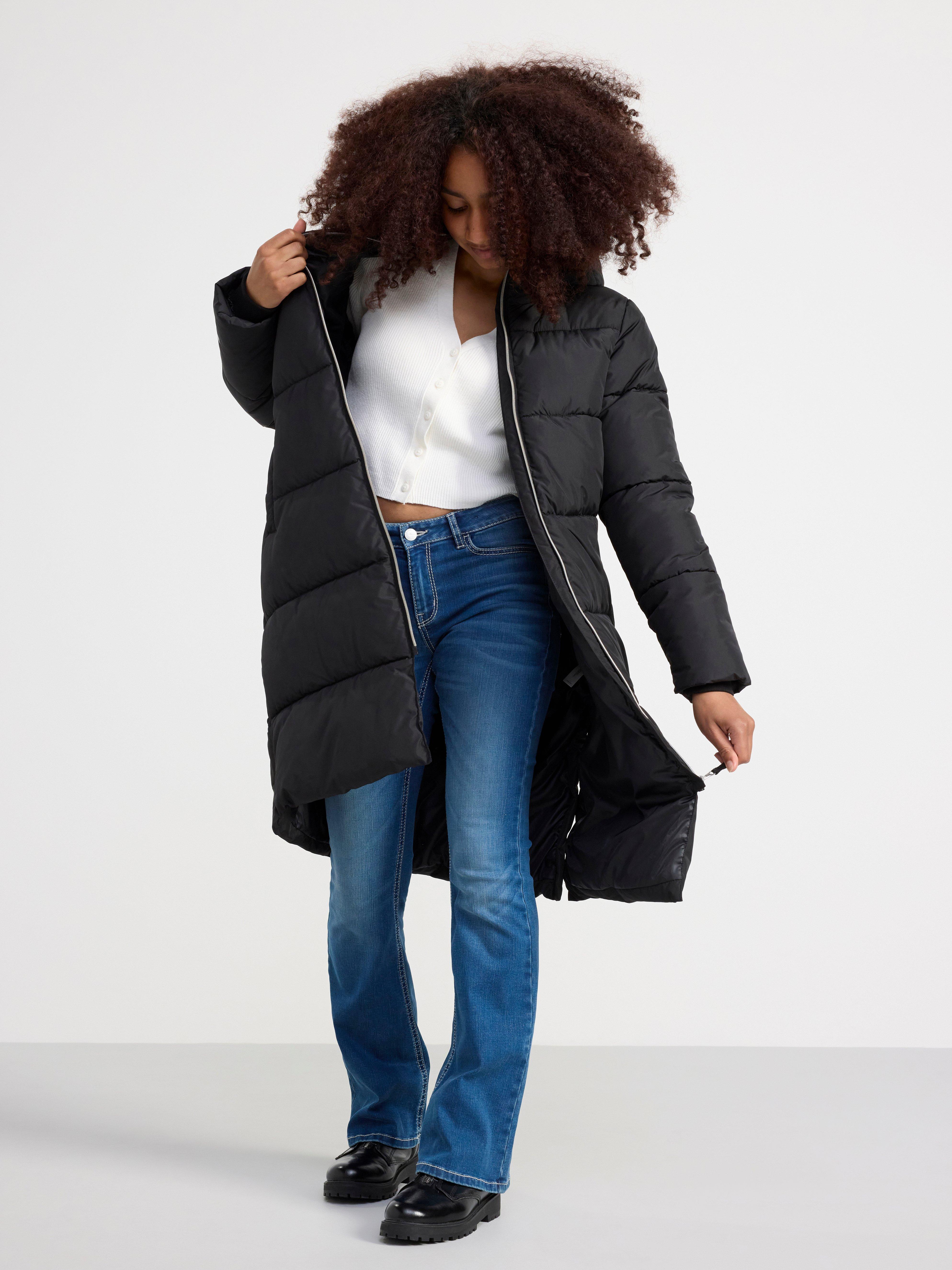 Water repellent puffer coat Black