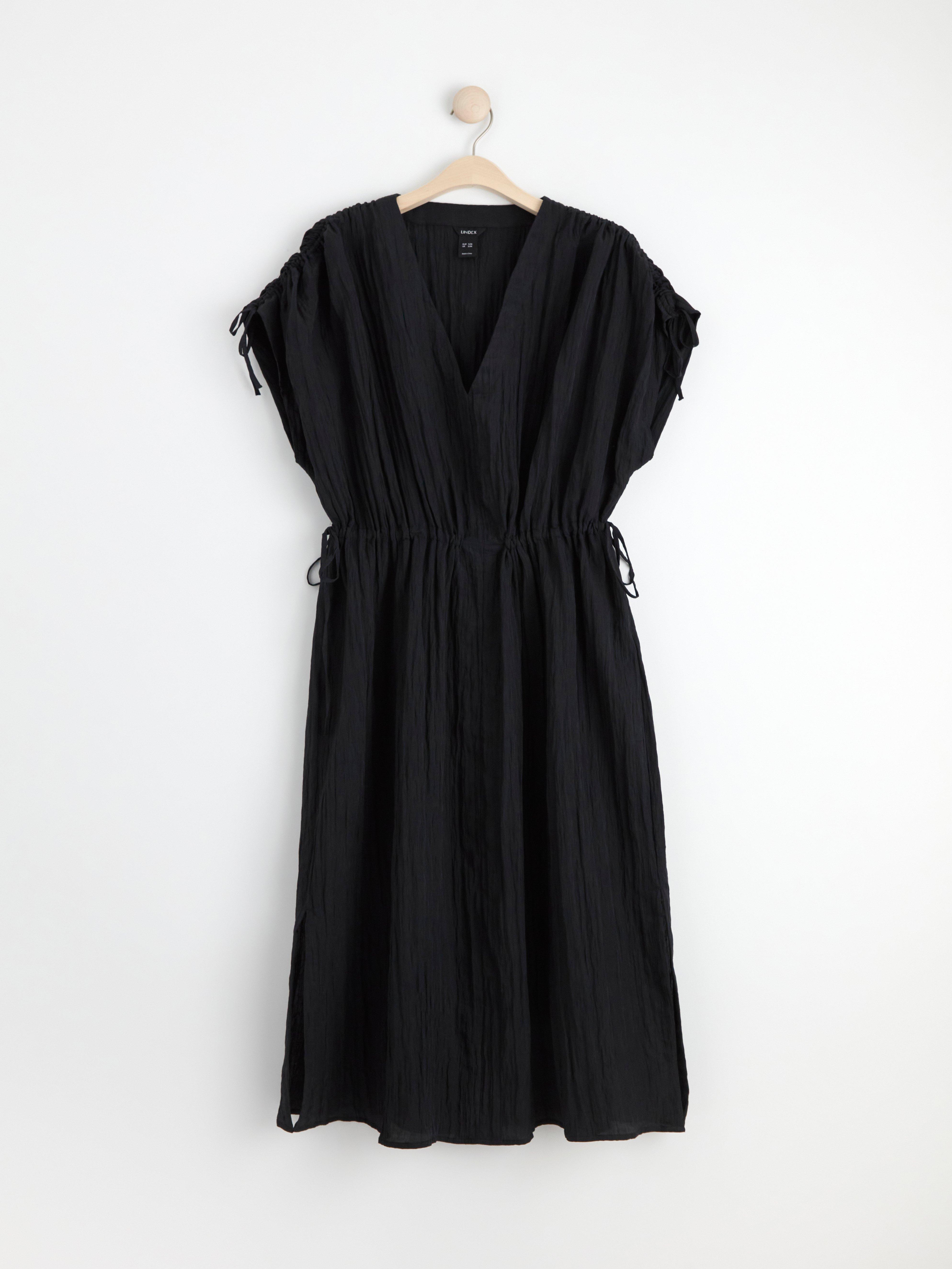 Short sleeve kaftan dress Black